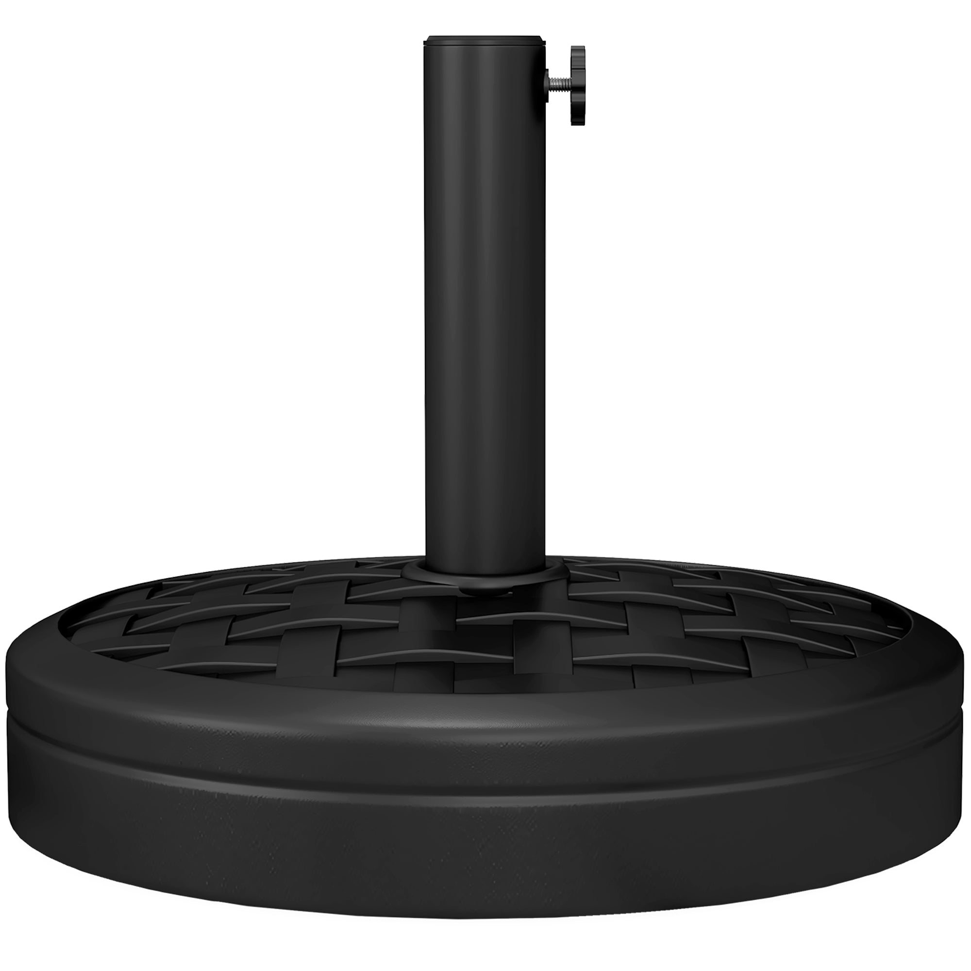 Outsunny 40lbs. Concrete Umbrella Base with Rattan Effect, Heavy Duty Parasol Stand for Outdoor Patio Umbrella, Black