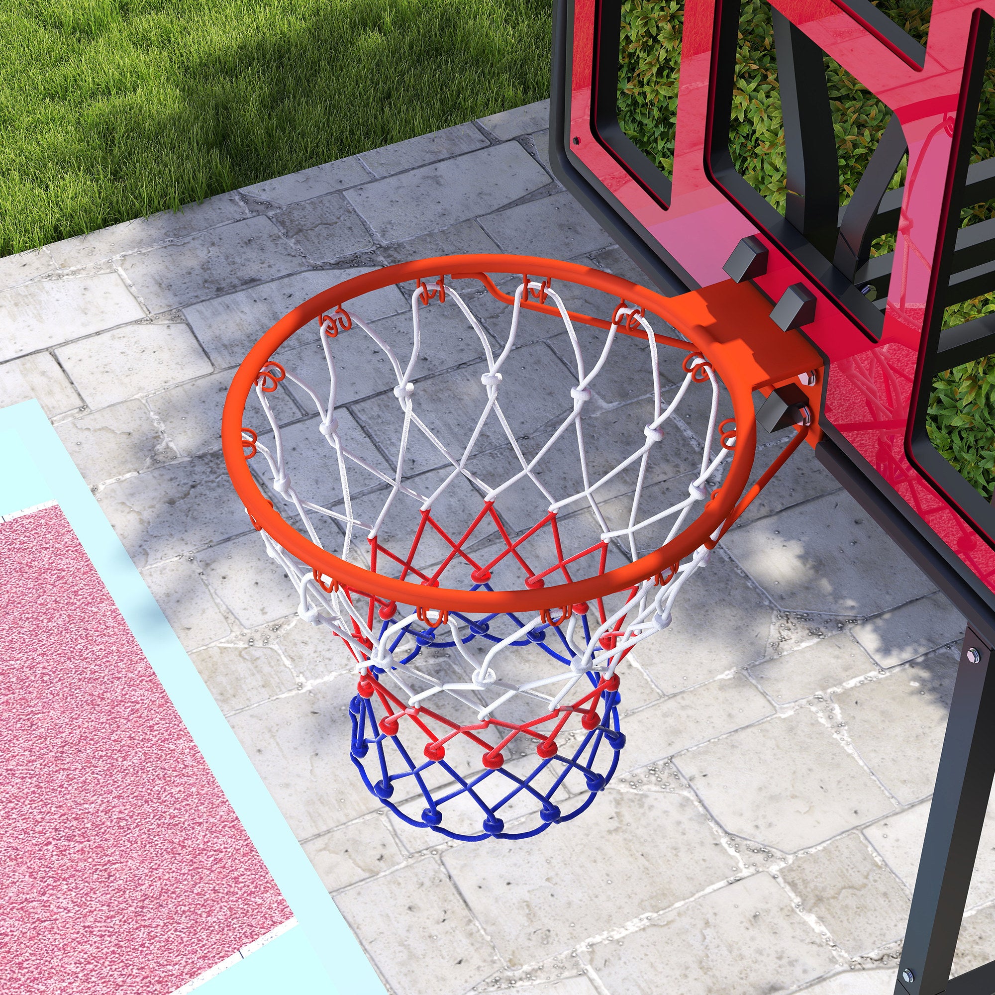 Qaba Kids Basketball Hoop, 6.6-8.5ft Adjustable Height Basketball Net with Weight Bag, for Indoor Outdoor, for 6+ Years
