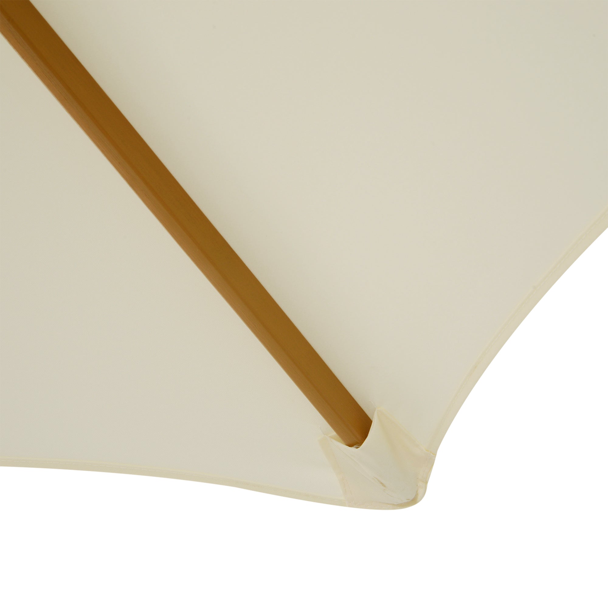 Outsunny 8FT Wood Market Umbrella Patio Umbrella Round Garden Parasol Canopy with Bamboo Ribs and Top Vent, Cream White