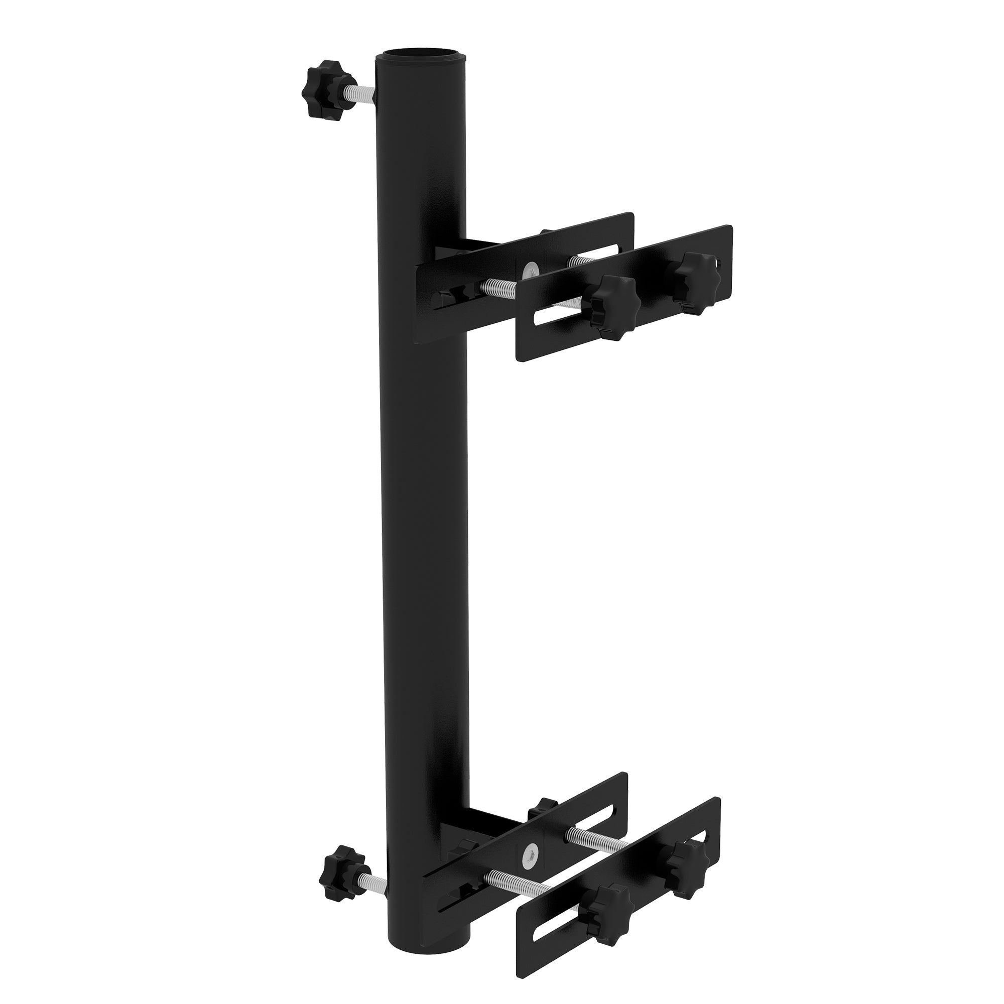 Outsunny Patio Umbrella Holder Stand for Deck Railing, Umbrella Deck Mount Bracket with Adjustable Clamps, Black