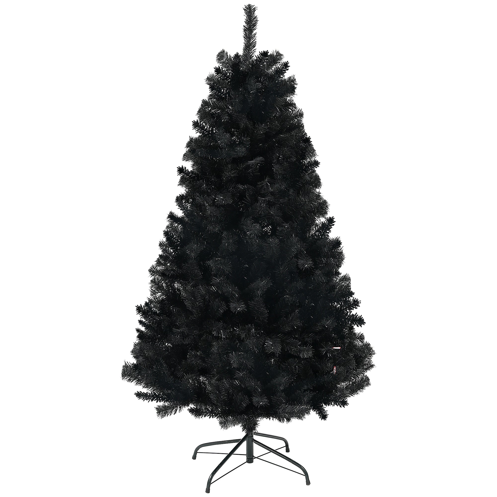 HOMCOM 6ft Artificial Christmas Trees with Auto Open and Steel Base, Black