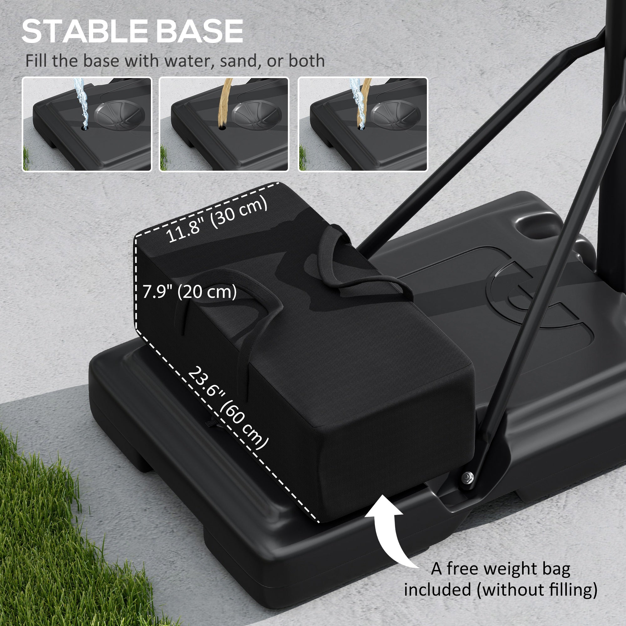 Soozier 7.7-10ft Portable Basketball Hoop, Basketball Goal with Free Weight, Wheels, 43" Backboard and Fillable Base
