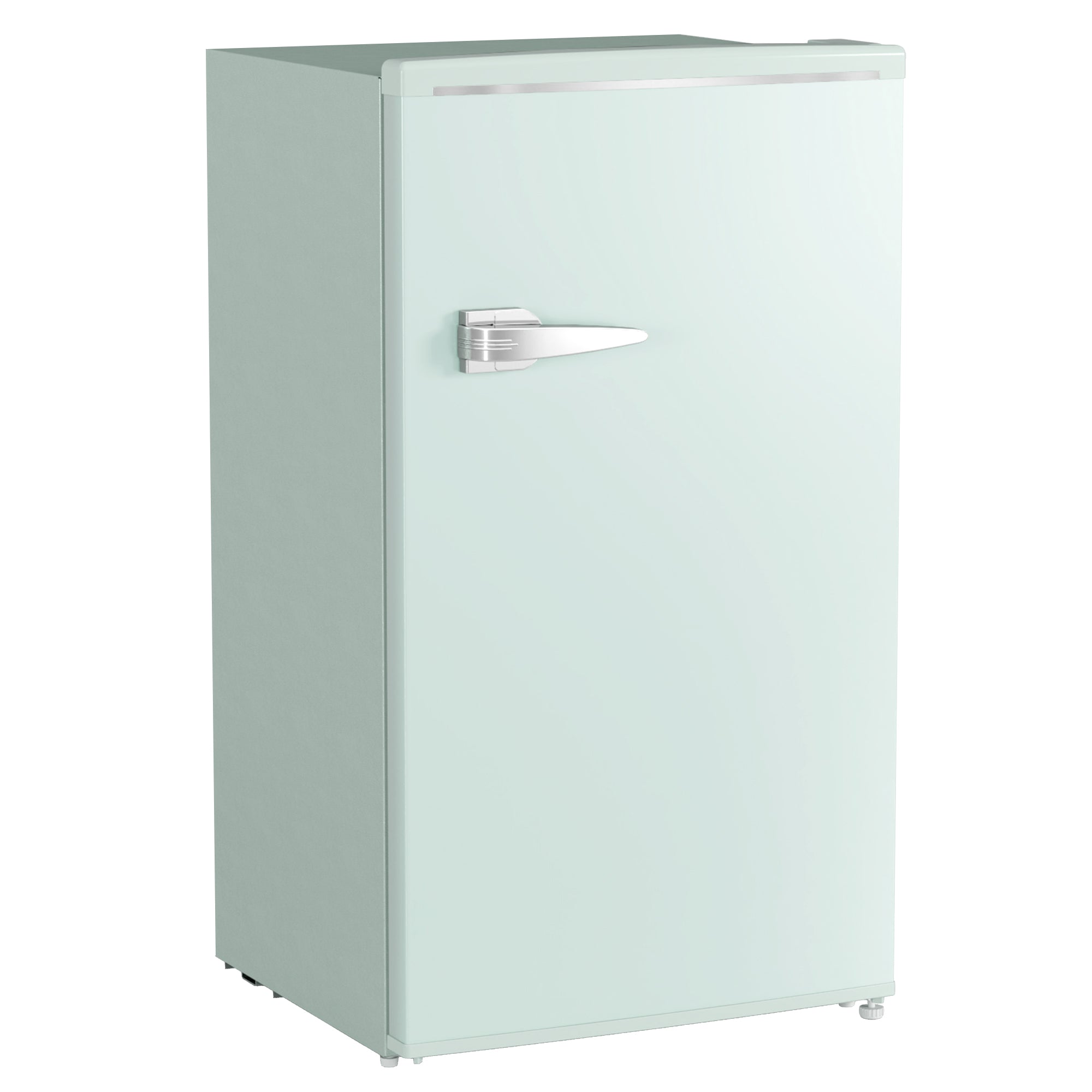 HOMCOM Retro Mini Fridge, 3.1 Cu. Ft Single Door Compact Refrigerator with Adjustable Thermostat, 2 Glass Shelves, Green