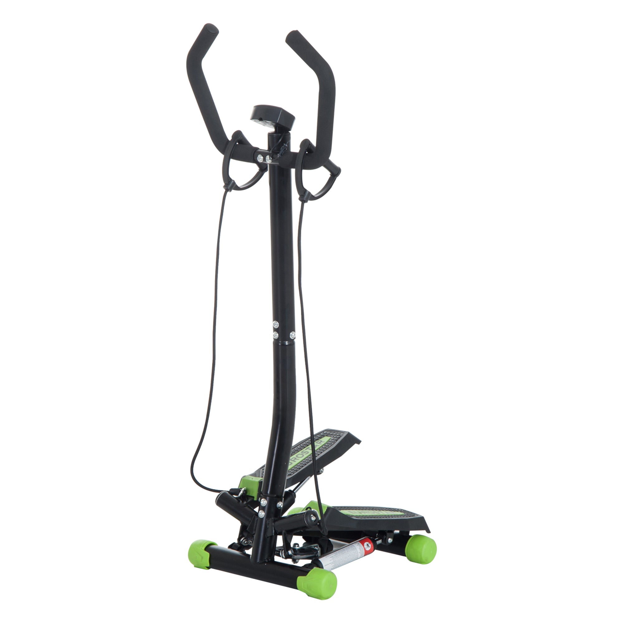 Soozier Adjustable Twist Stepper w/ LCD Monitor and Resistance Bands, Stair Stepper Aerobic Body Workout Fitness Machine for Home Gym