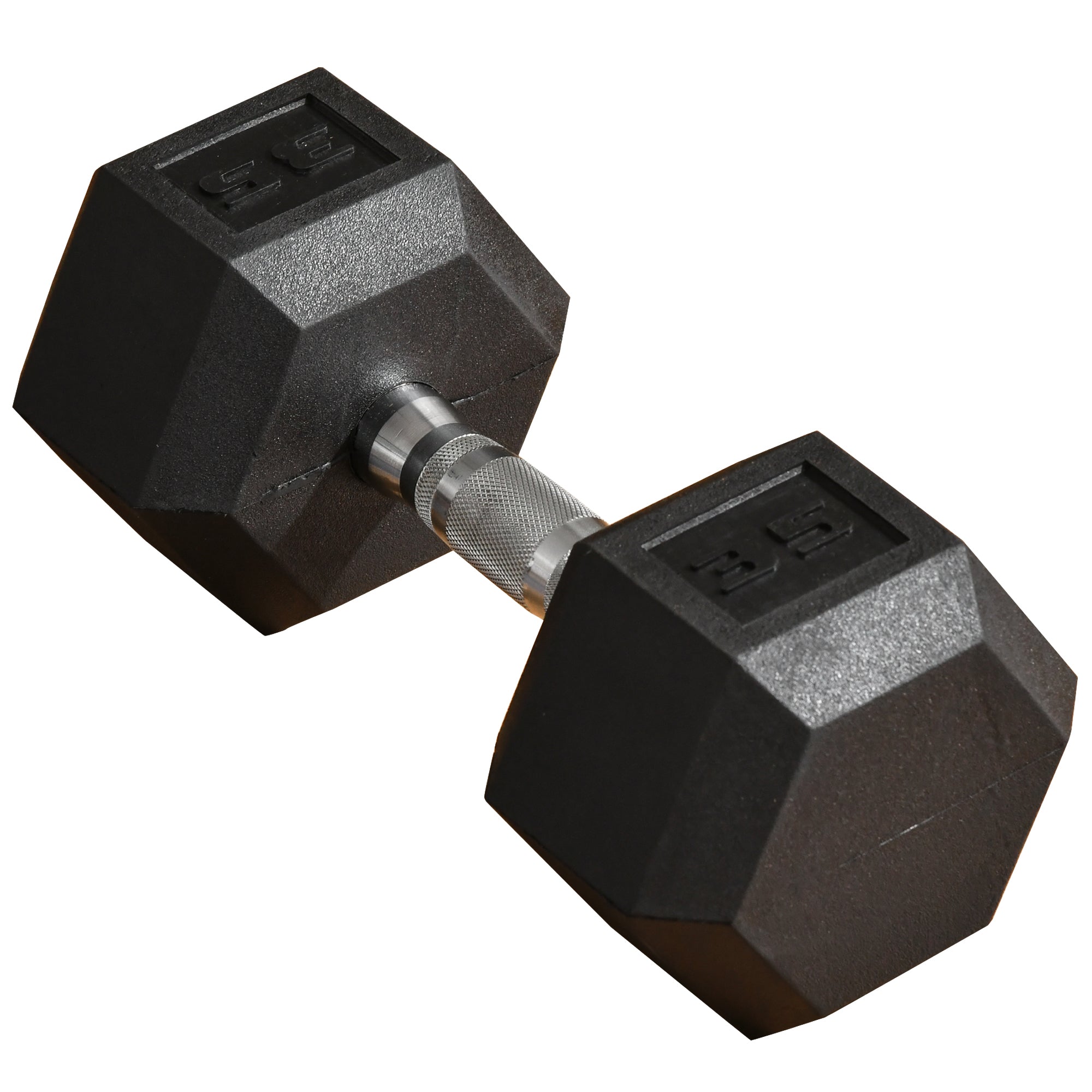 Soozier 35lbs Rubber Dumbbells Weight Dumbbell Hand Weight Barbell for Body Fitness Training for Home Office Gym, Black