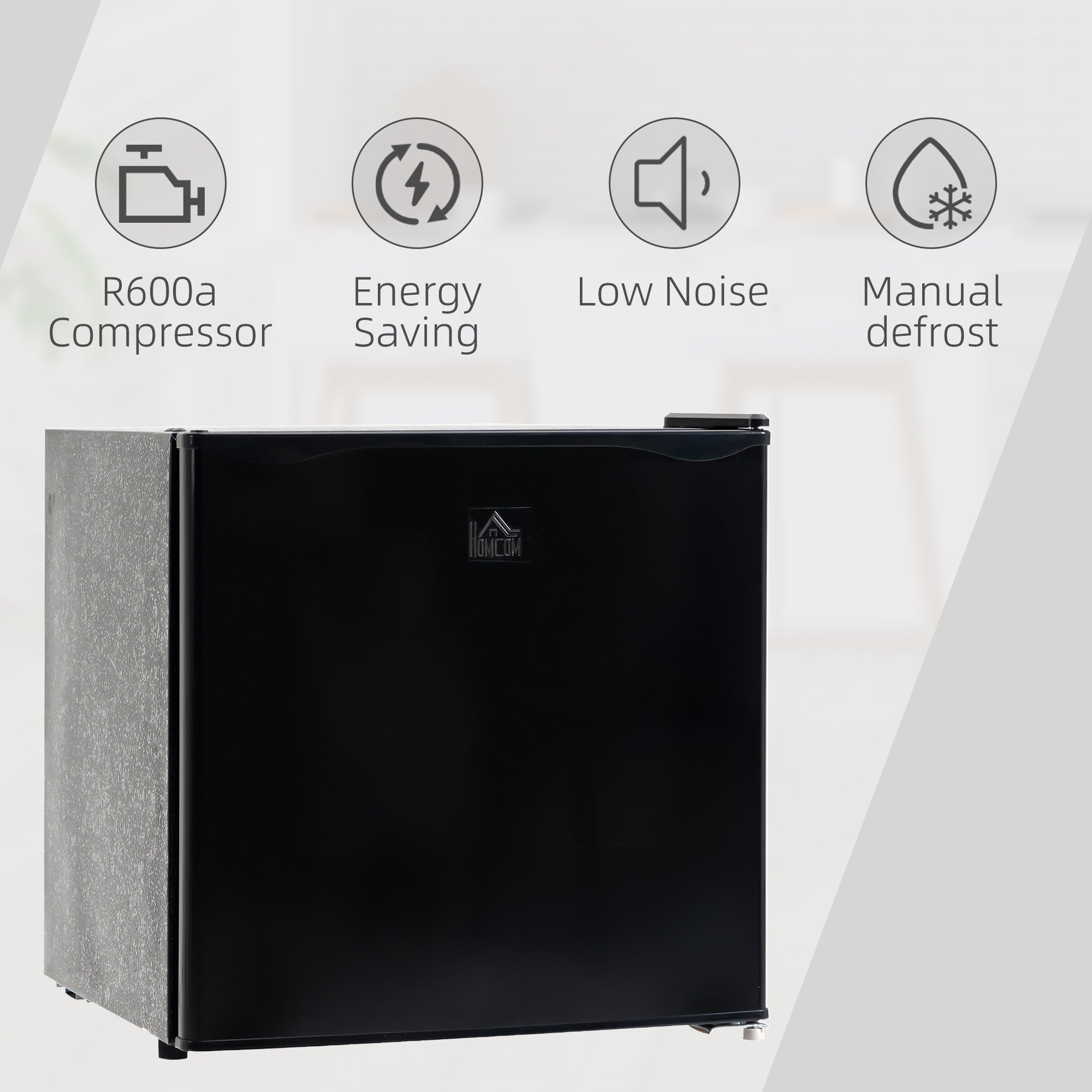 HOMCOM 1.1 Cu. Ft. Mini Freezer, Compact Upright Freezer with Reversible Door, Removable Shelf, Adjustable Temperature, Black
