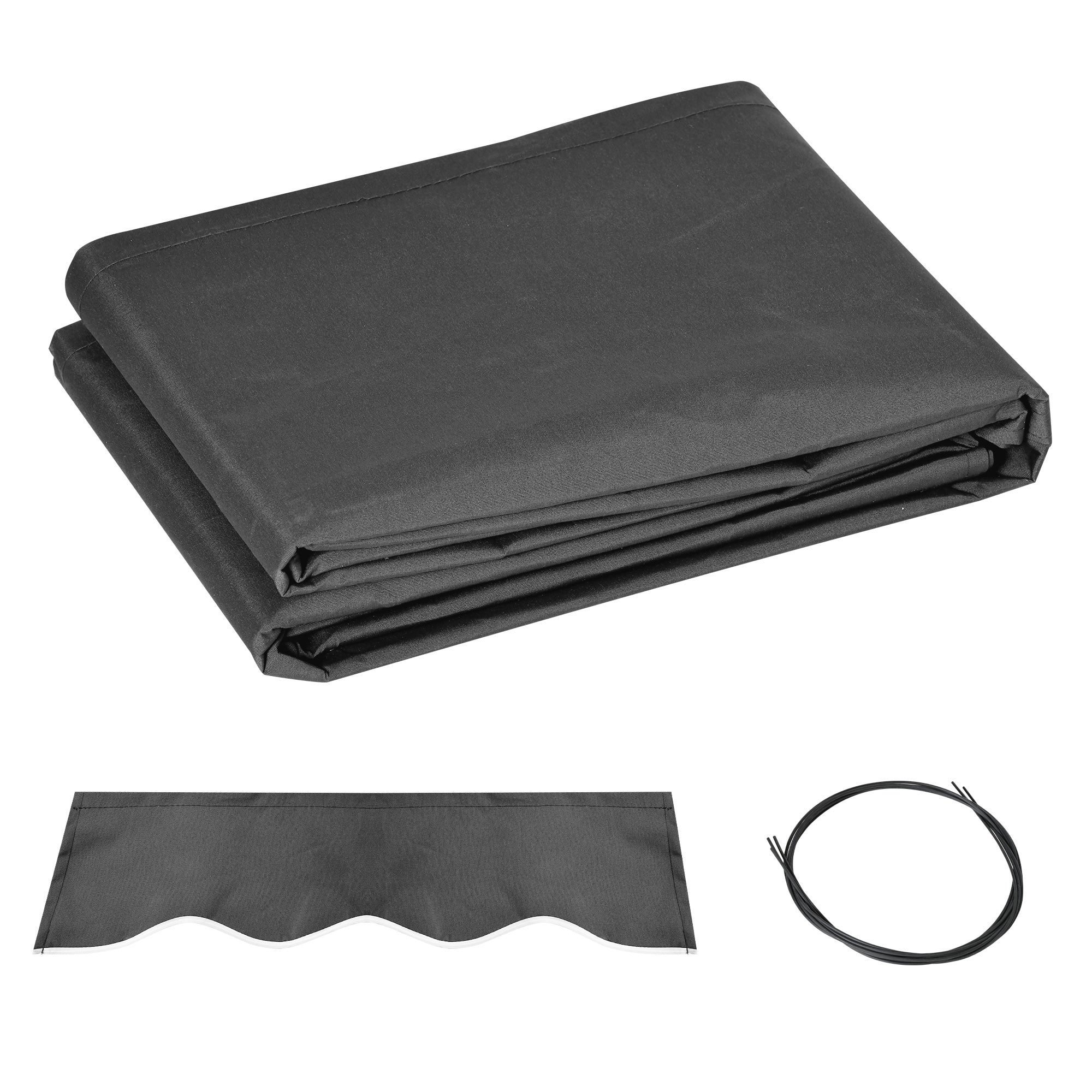 Outsunny 10' x 8' Retractable Awning Fabric Replacement Outdoor Sunshade Canopy Awning Cover, UV Protection, Grey