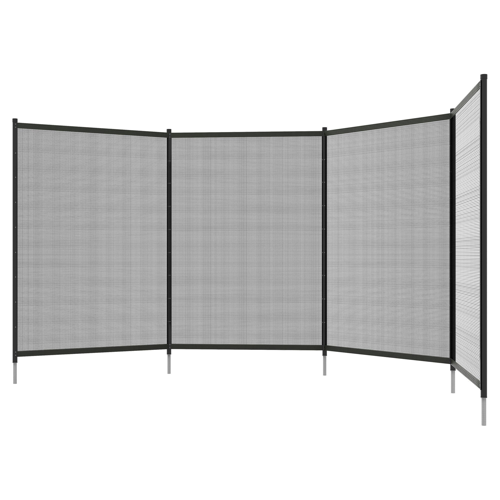 Outsunny 4 Panel Swimming Pool Fence, Aluminium Rustproof Pool Fencing, 4' x 12', Black
