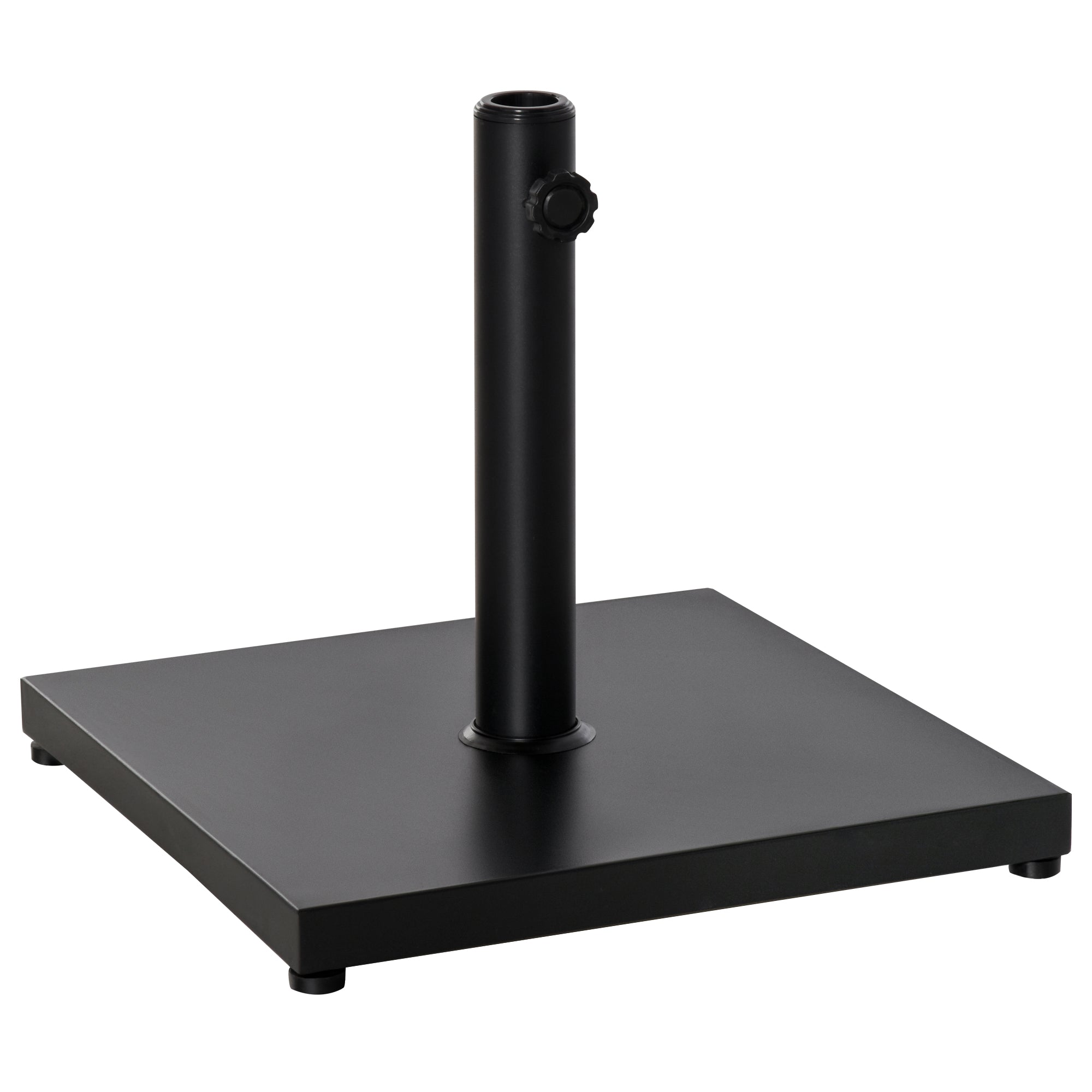 Outsunny 40 lbs Steel Square Parasol Stand Base w/ Adjustable Knob Umbrella Stand Garden Patio Outdoor Home, Black