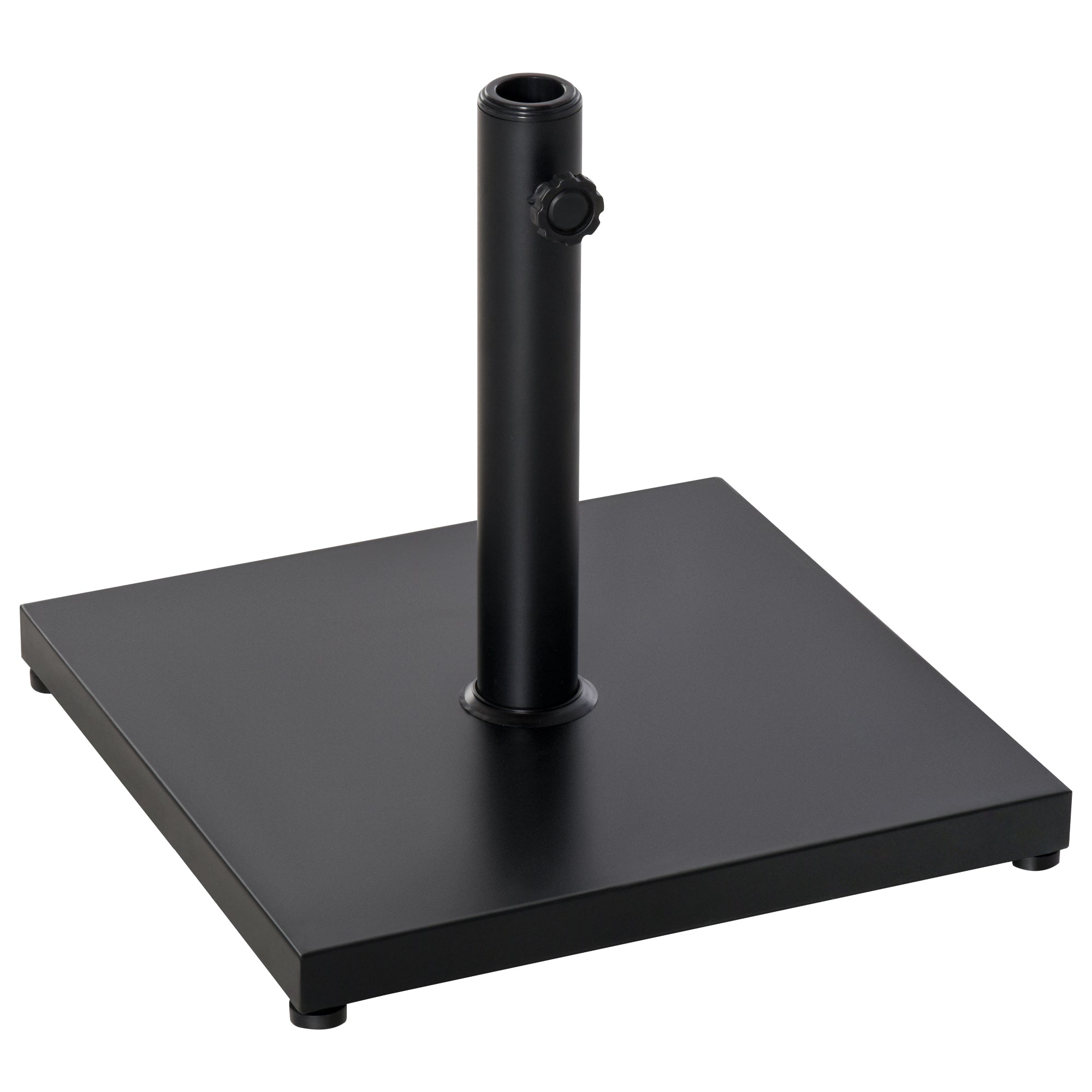 Outsunny 40 lbs Steel Square Parasol Stand Base w/ Adjustable Knob Umbrella Stand Garden Patio Outdoor Home, Black