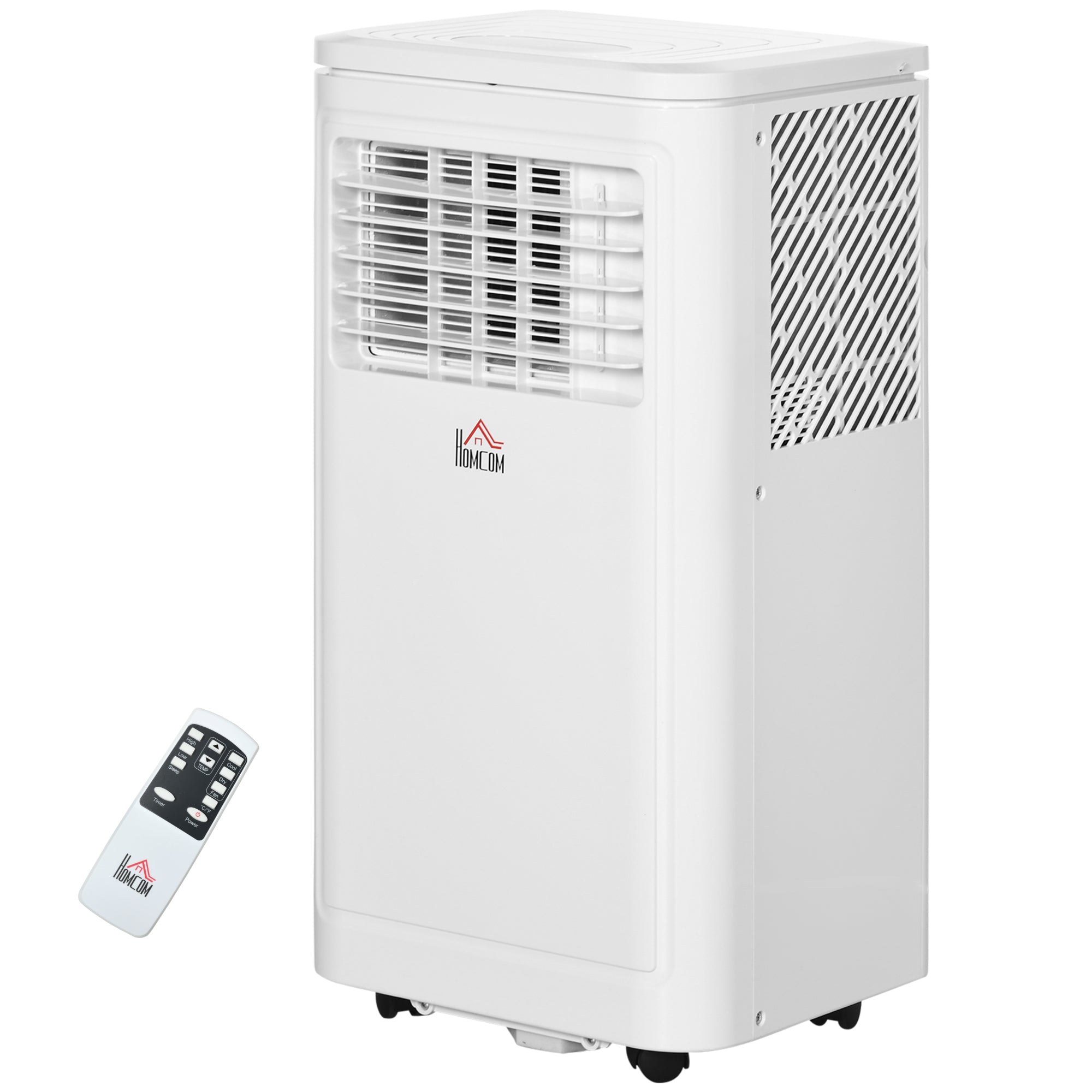 HOMCOM 8000 BTU Portable Air Conditioner with Cooling, Dehumidifier, Remote Control, 24-Hour Timer, Window Mount Kit, Cream