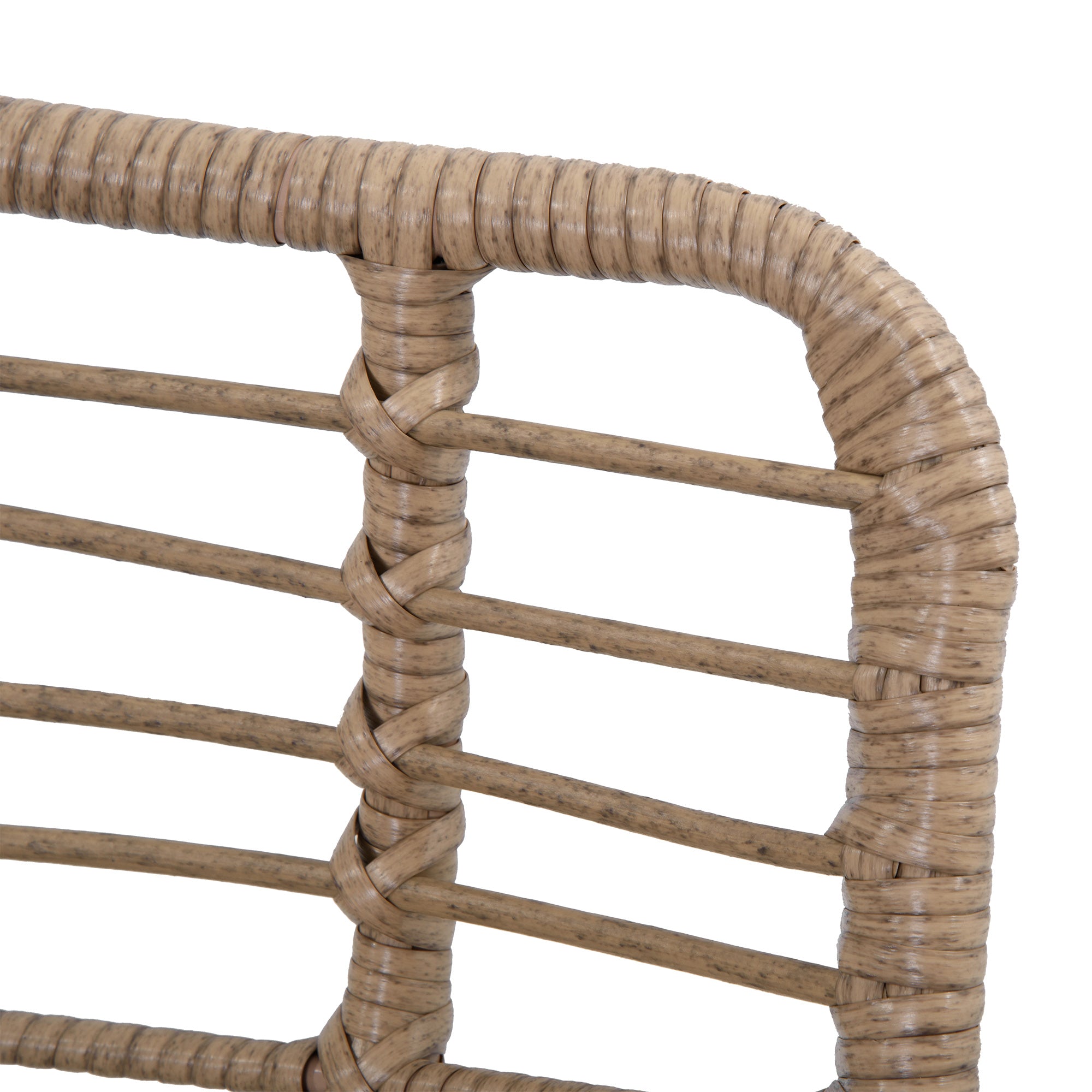 Outsunny Rattan Chair w/ Stool, Cushion, Adjustable Foot Pads, Natural