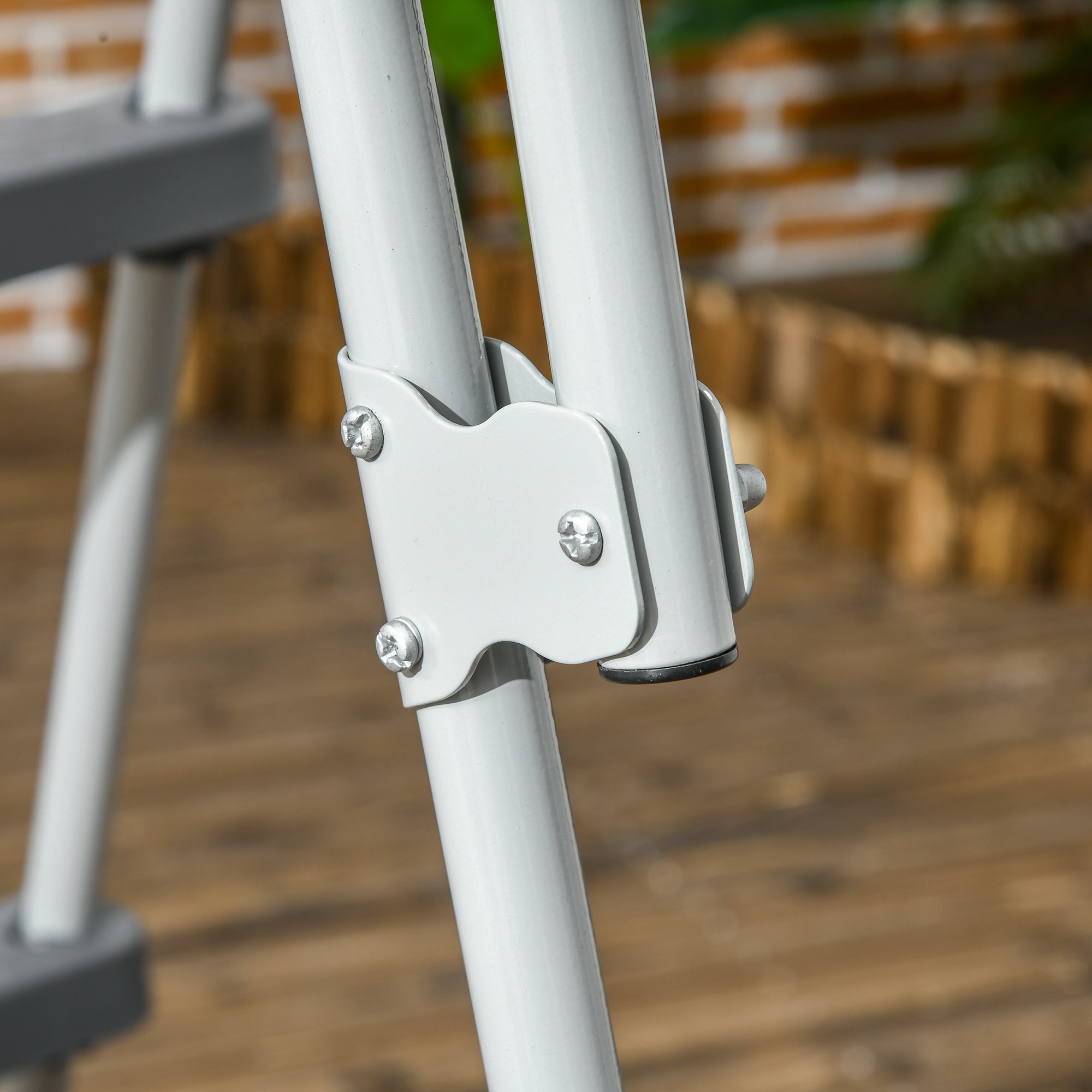 Outsunny 70" Above Ground Pool Ladder for 48" Pool Wall Height, Grey