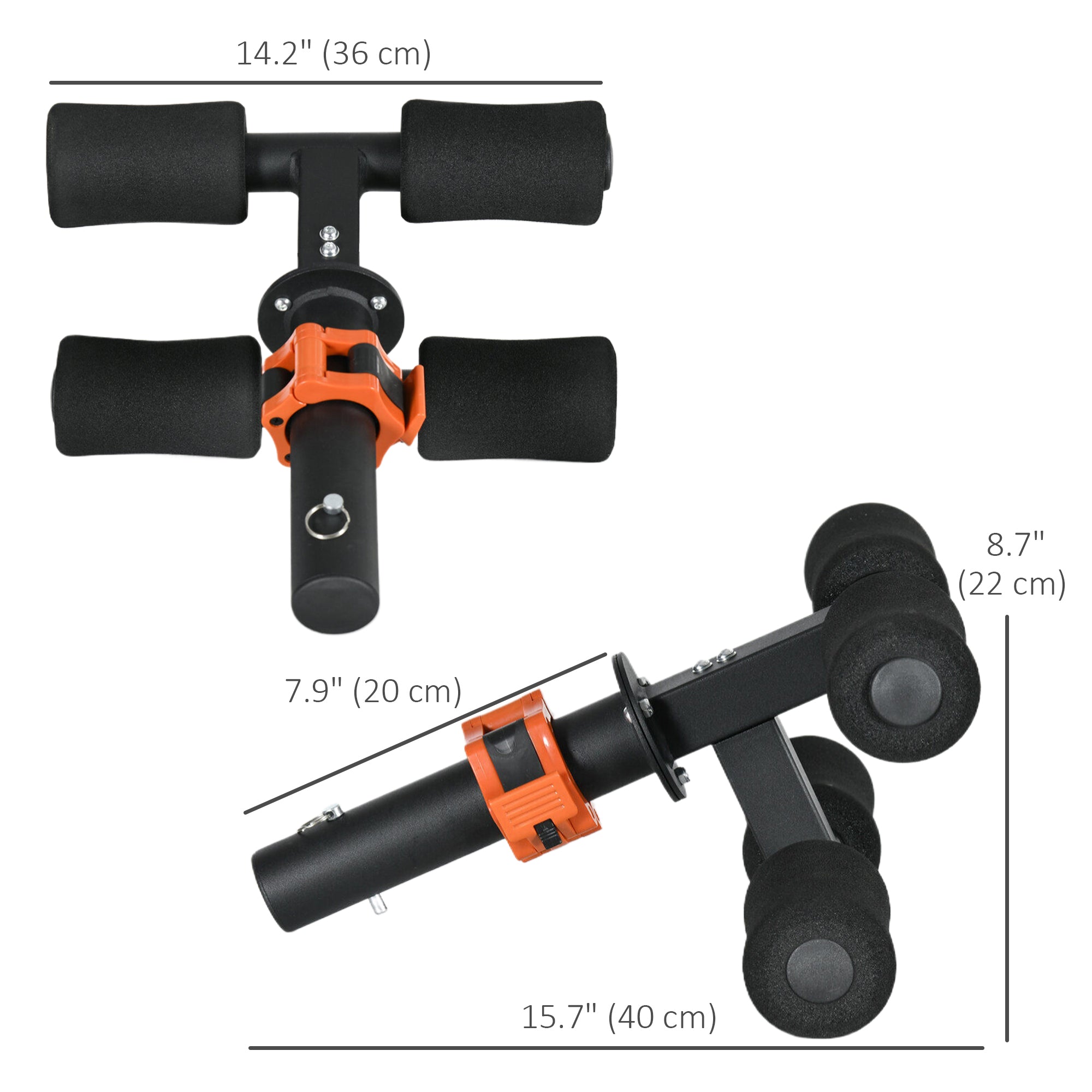 Soozier Tibialis Trainer Tib Bar for Strengthening Calves Shins Ankles, Fits 2" Weight Plates