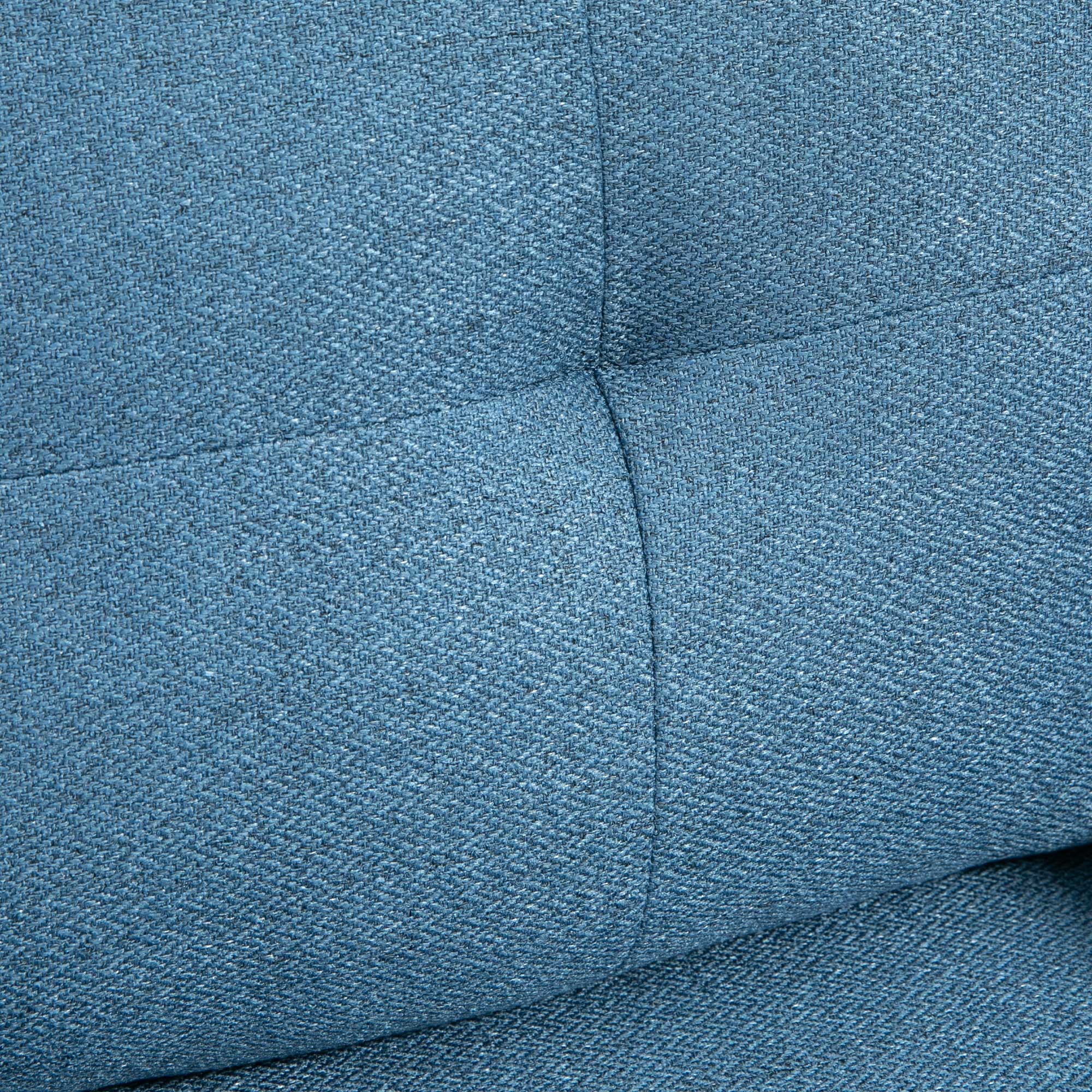 HOMCOM Modern Armchair, Upholstered Accent Chair with Tufted Back Cushion and Steel Legs for Living Room, Bedroom, Blue