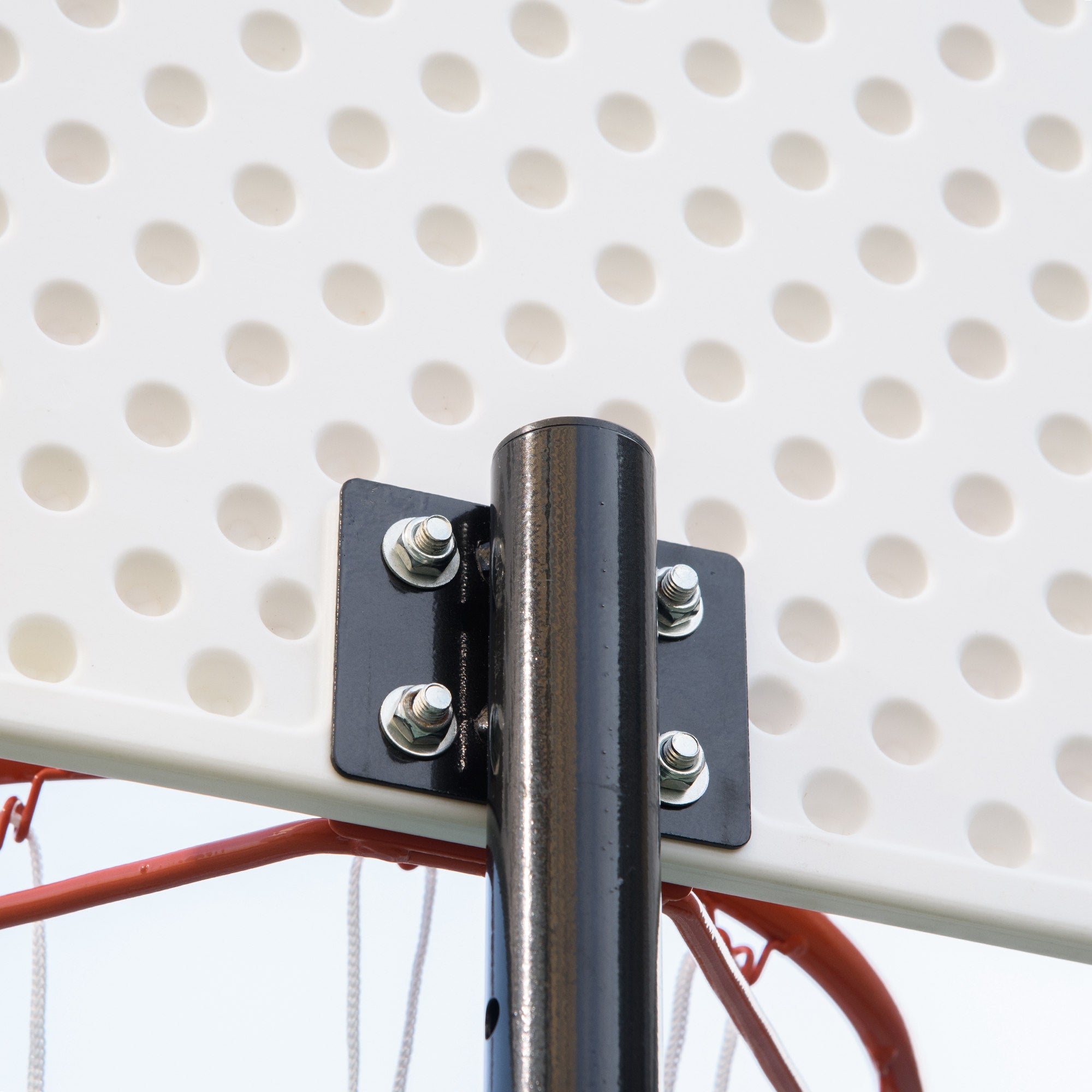 HOMCOM 7-8.5ft Basketball Hoop, Freestanding Basketball System with 27.5" Shatterproof Backboard and Wheels, White