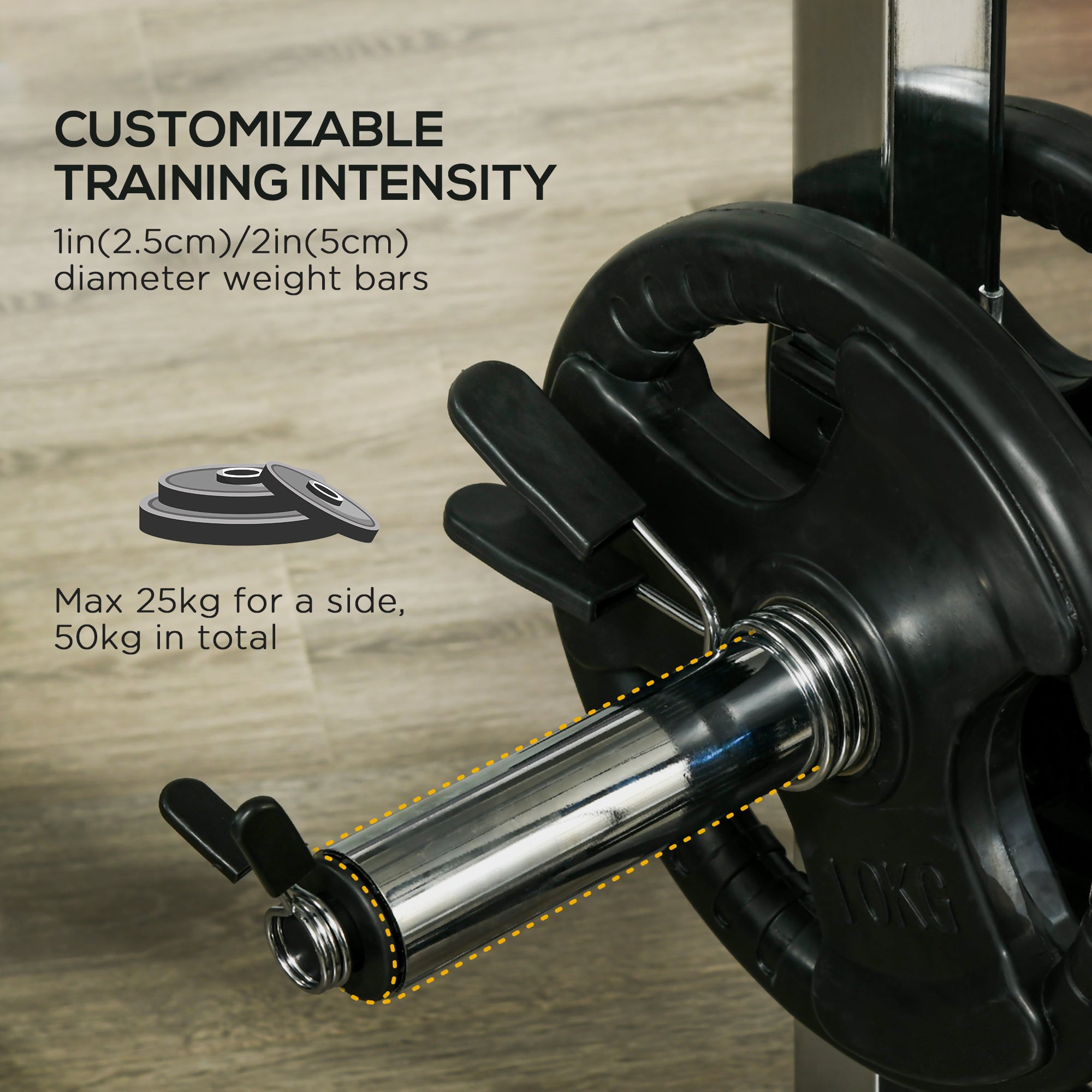 Soozier Power Cage Power Rack with 15-Level Squat Rack, Cable Pulley System, Pull up Stand and Push up Stand