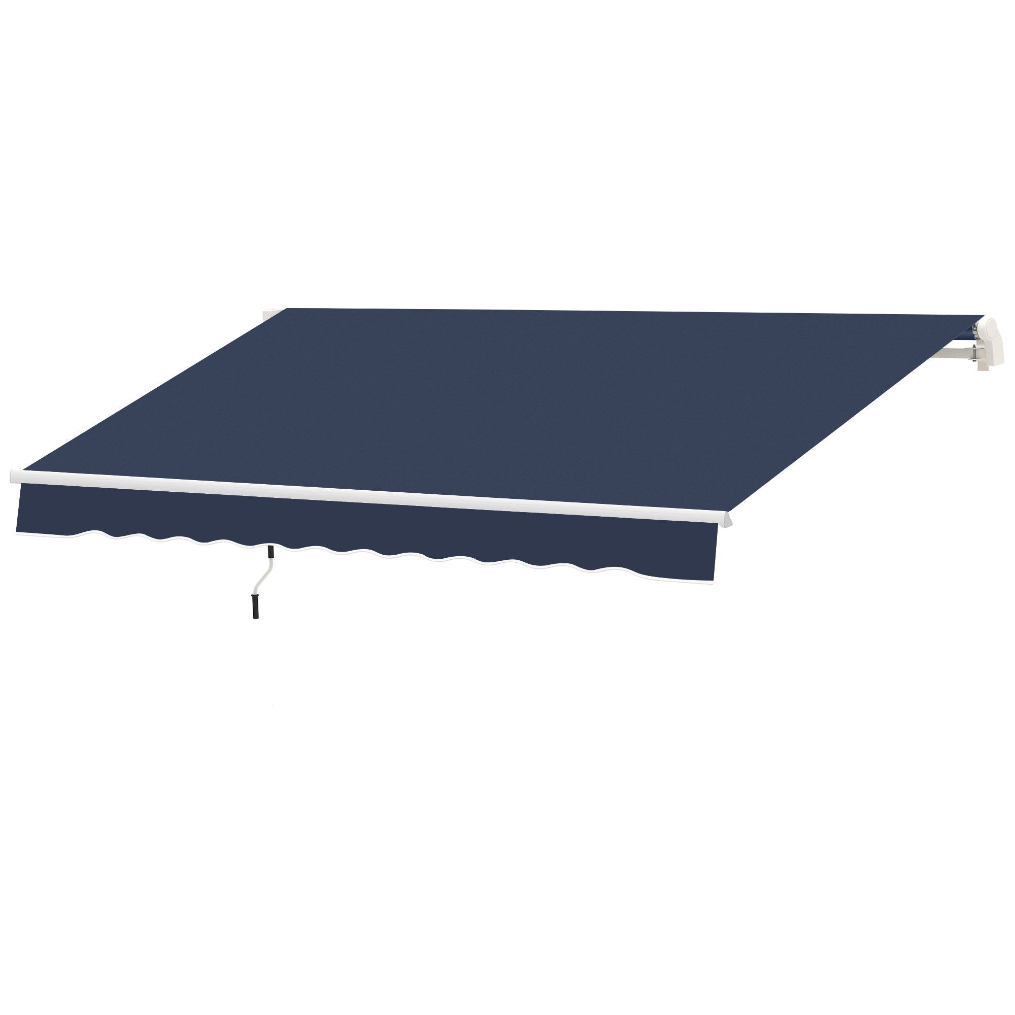 Outsunny 10' x 8' Manual Retractable Awning, Sun Shade Shelter Canopy, with Aluminum Frame and UV Protection for Patio Deck Yard Window Door, Blue
