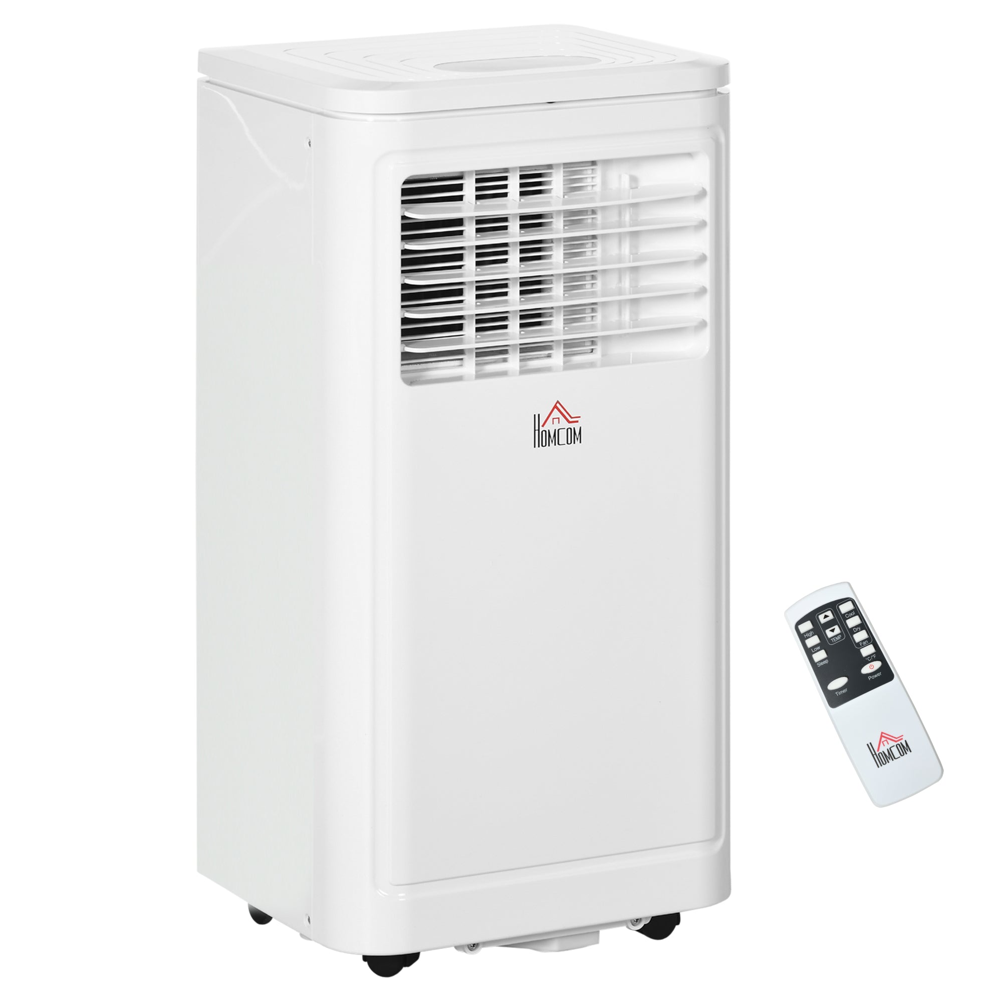 HOMCOM 8000 BTU Portable Air Conditioner with Cooling, Dehumidifier, Remote Control, 24-Hour Timer, Window Mount Kit, Cream