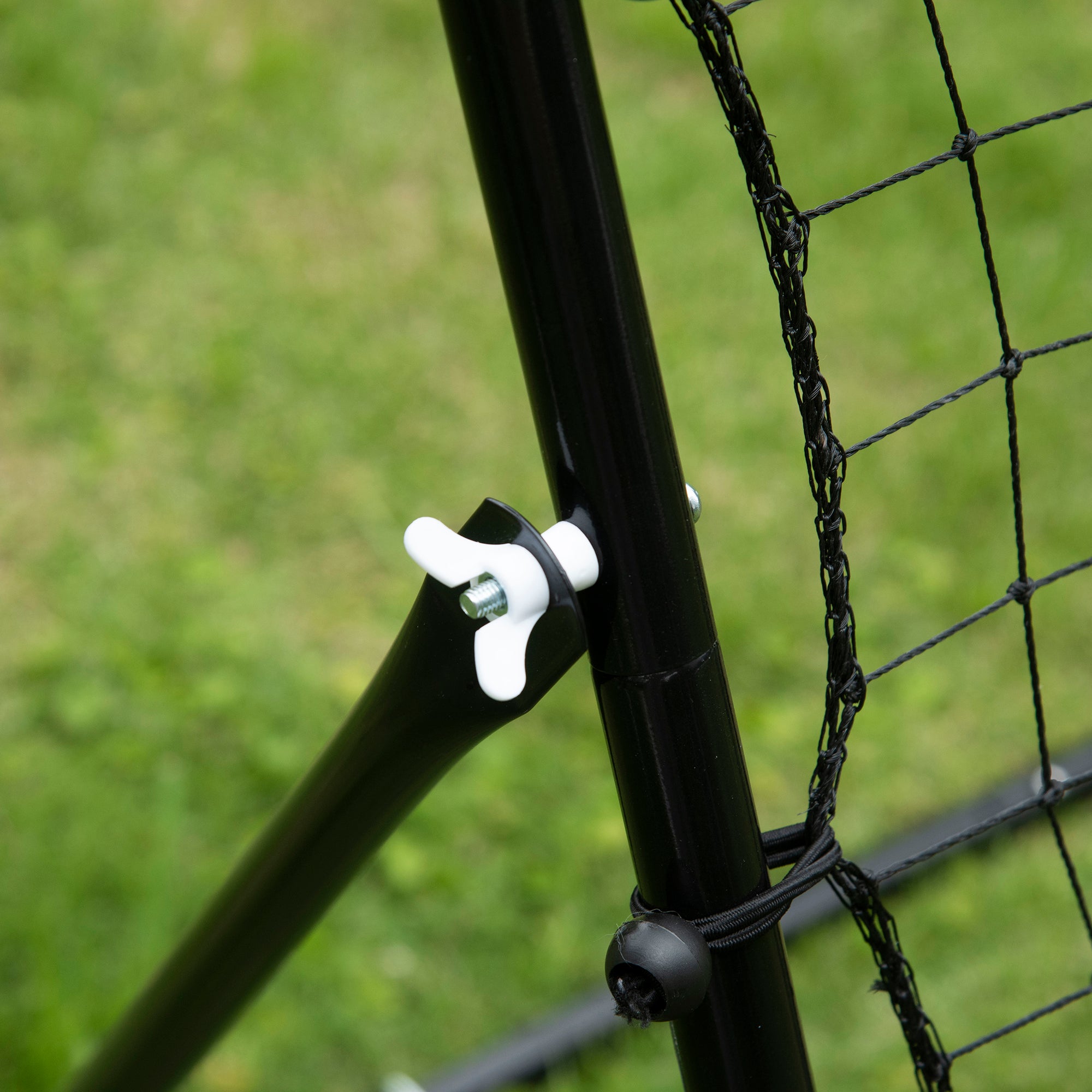 HOMCOM Volleyball Rebounder Net Football Training Aid Kickback Target Play Black