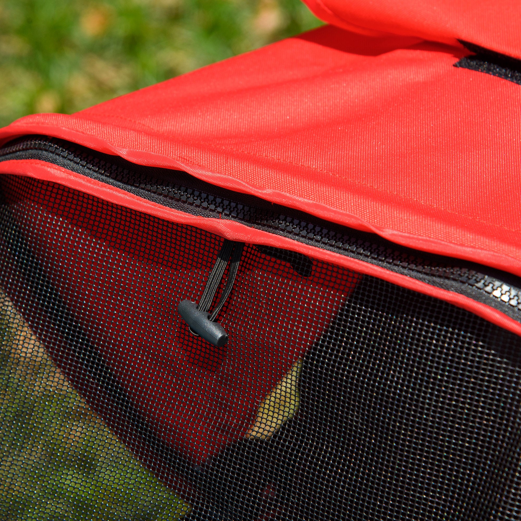 PawHut Luxury Pet Stroller Lightweight Dog Cat Travel Carriage with 3-Rubber Wheels, One-click Folding Design, Adjustable Canopy, Zippered Mesh Window Door, Red
