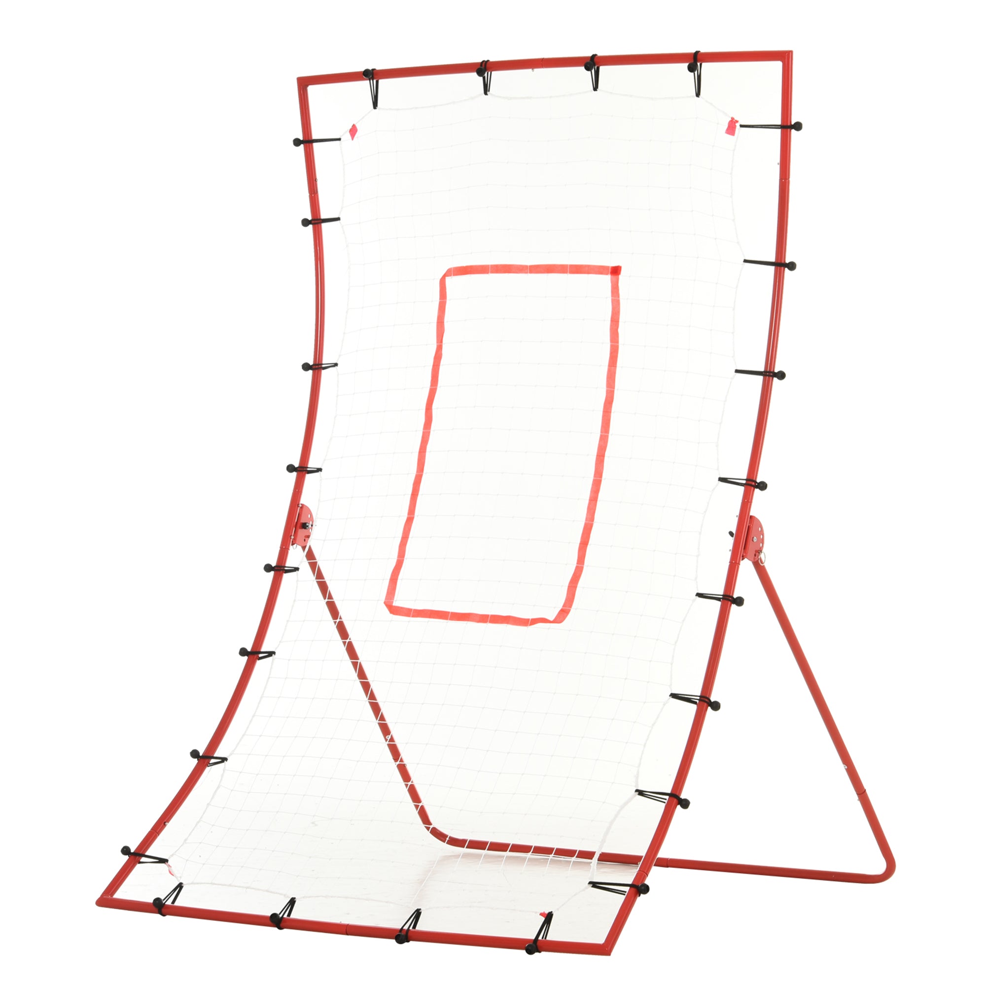 Soozier Pitch Back 5 Angles Adjustable Rebounder Net Goal Pitching and Throwing Practice Partner, Baseball/Soccer/Football/Basketball/Volleyball Daily Training (4 J-type Ground Nails included)