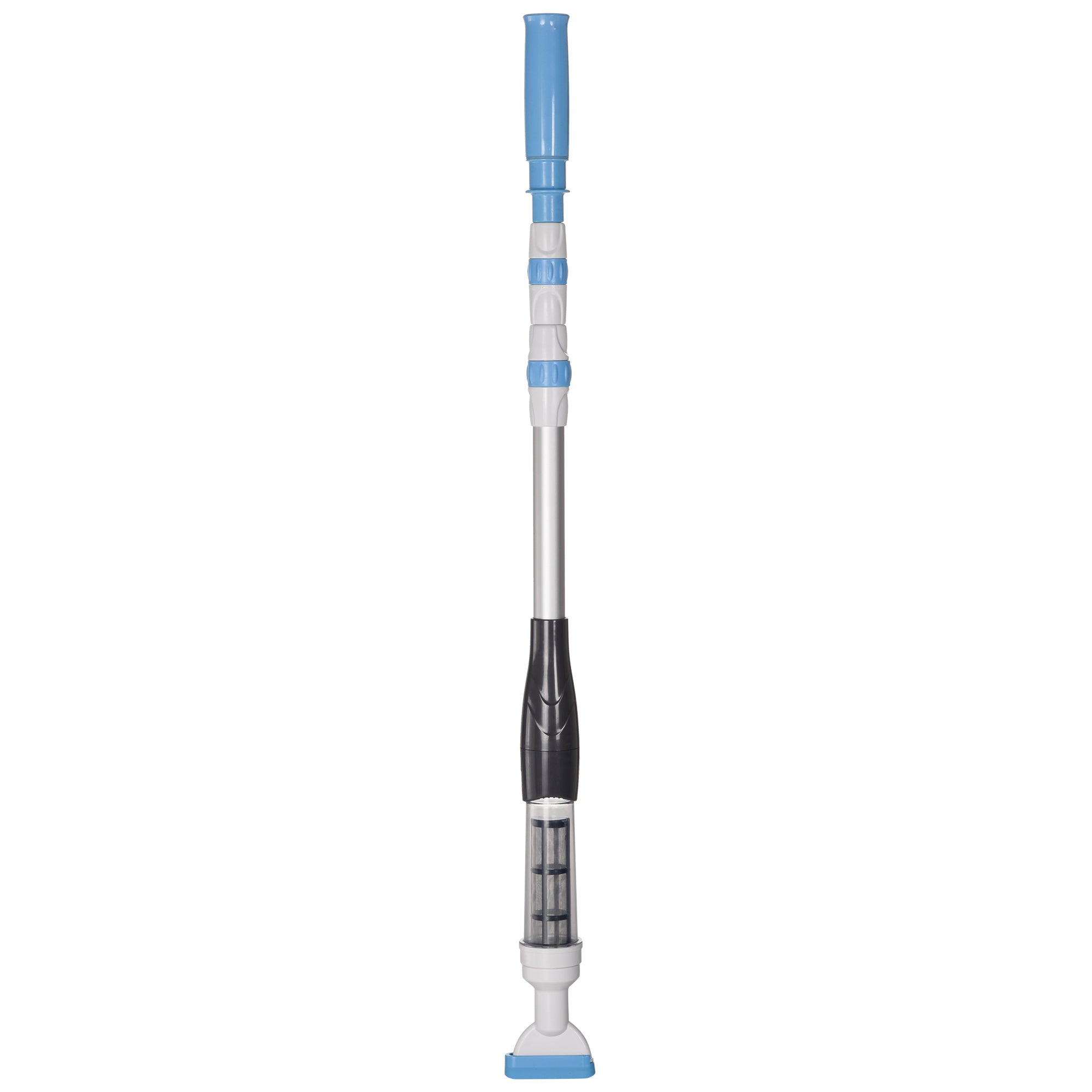 Outsunny Handheld Pool Vacuum, Cordless Pool Cleaner with Adjustable Pole and Brush Head for Above Ground & Inground Pools