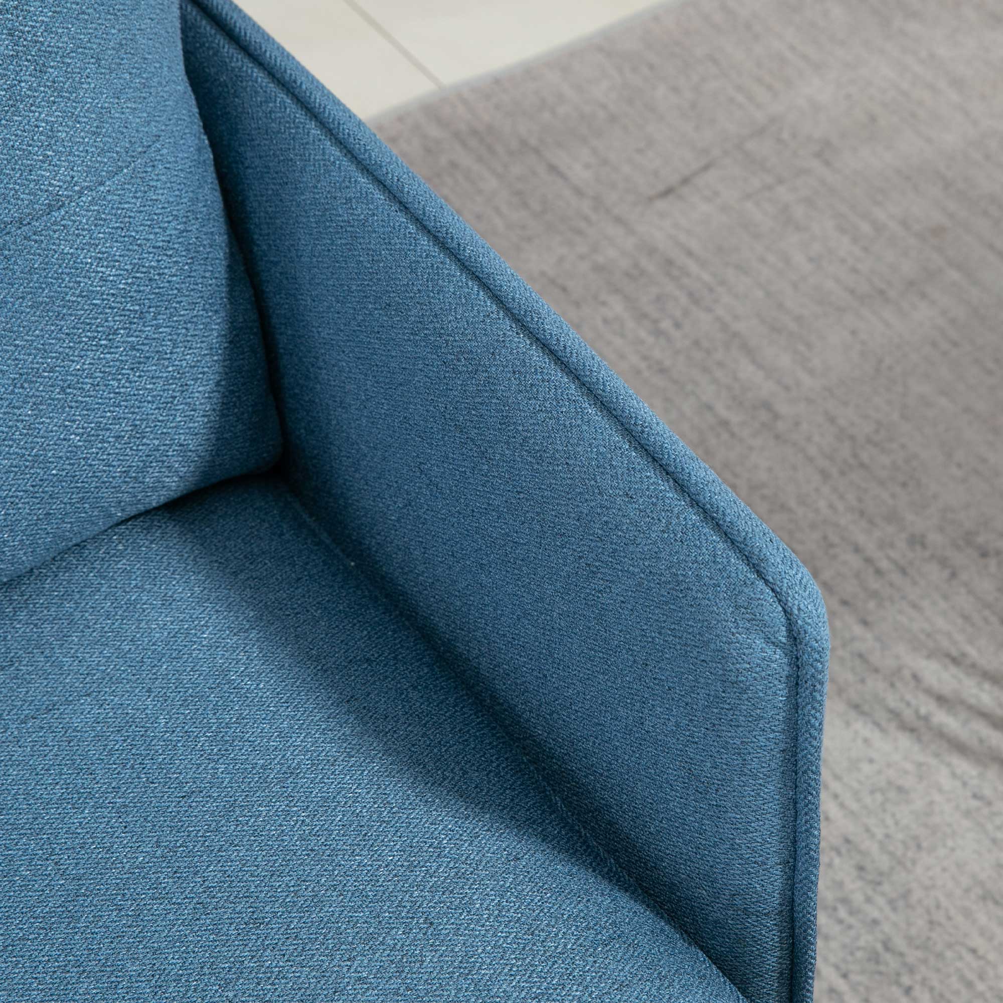 HOMCOM Modern Armchair, Upholstered Accent Chair with Tufted Back Cushion and Steel Legs for Living Room, Bedroom, Blue