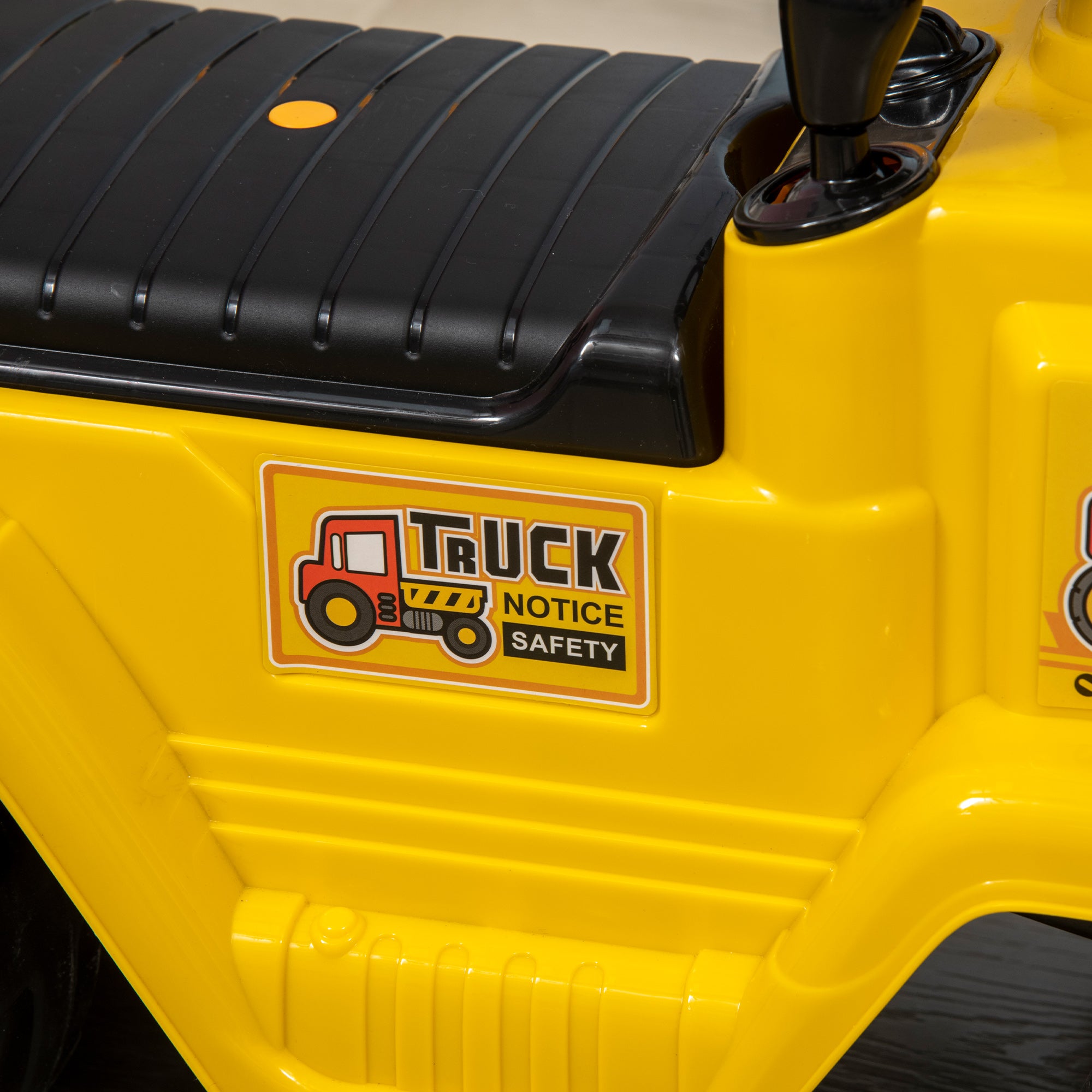 Aosom Ride On Forklift Toy No Power Construction Truck with Fork Tray Storage, for 3-4 Years Old, 33.9"x10.8"x 18.7", Yellow
