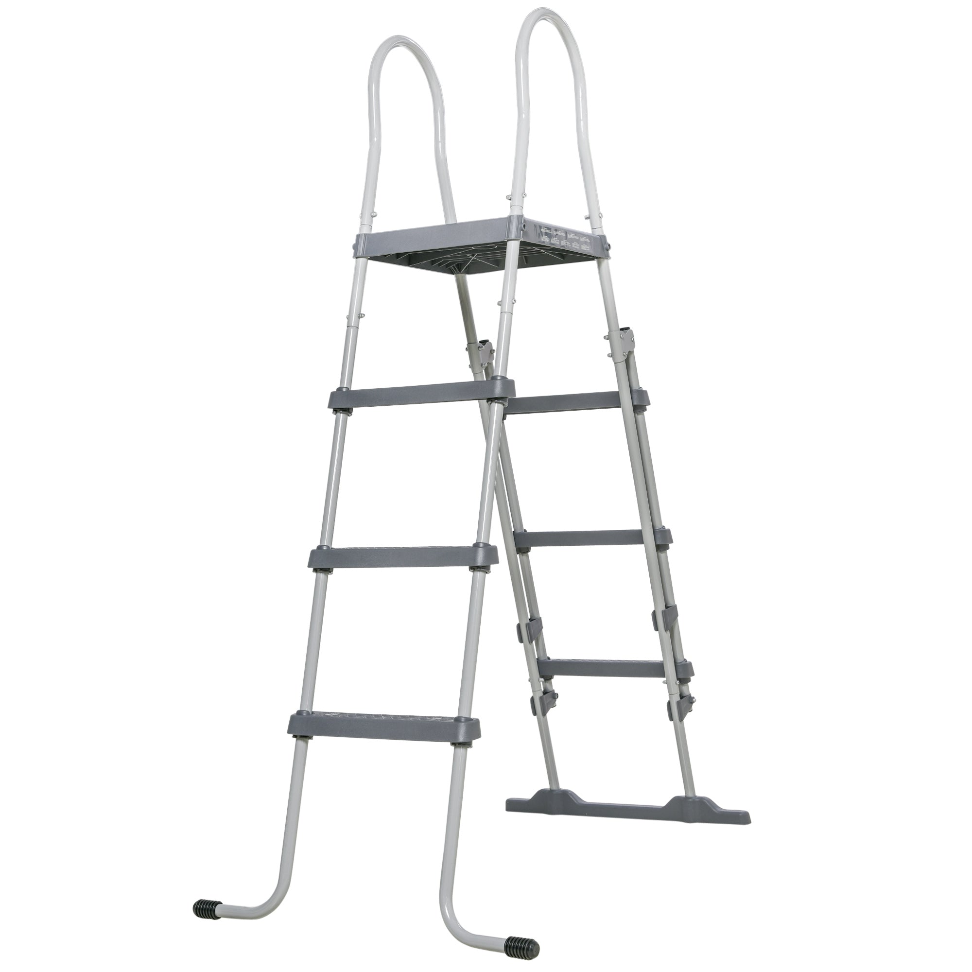 Outsunny 70" Above Ground Pool Ladder for 48" Pool Wall Height, Grey