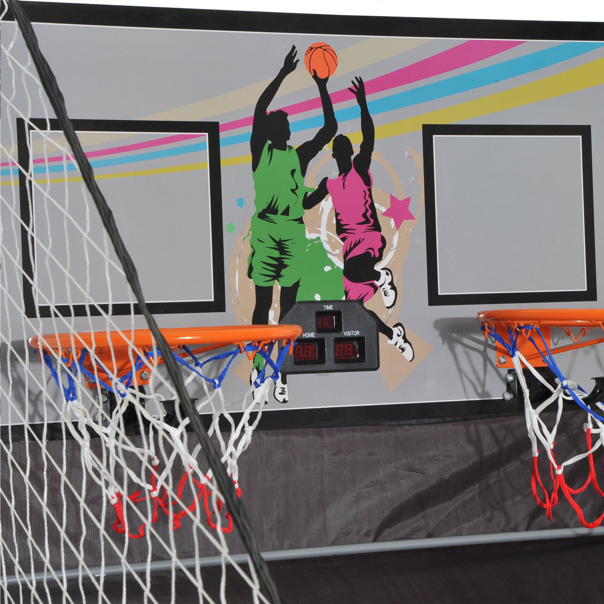 HOMCOM Double Shots Arcade Basketball System Foldable Two Player Basketball