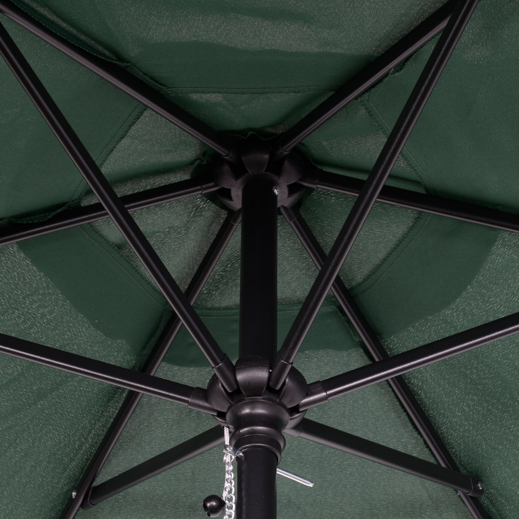 Outsunny 6.6FT Patio Umbrella, Outdoor Parasol with 6 Solid Ribs, Green