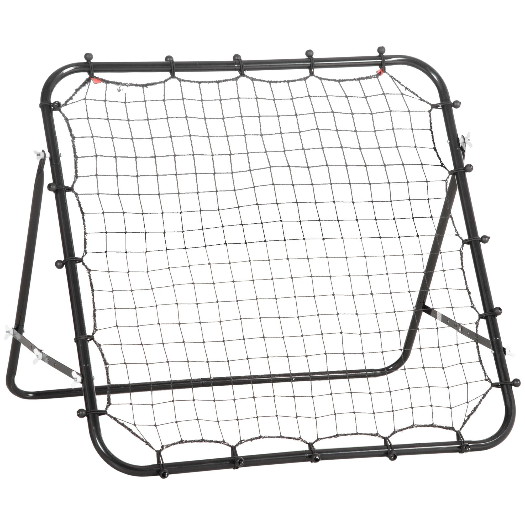 HOMCOM Volleyball Rebounder Net Football Training Aid Kickback Target Play Black