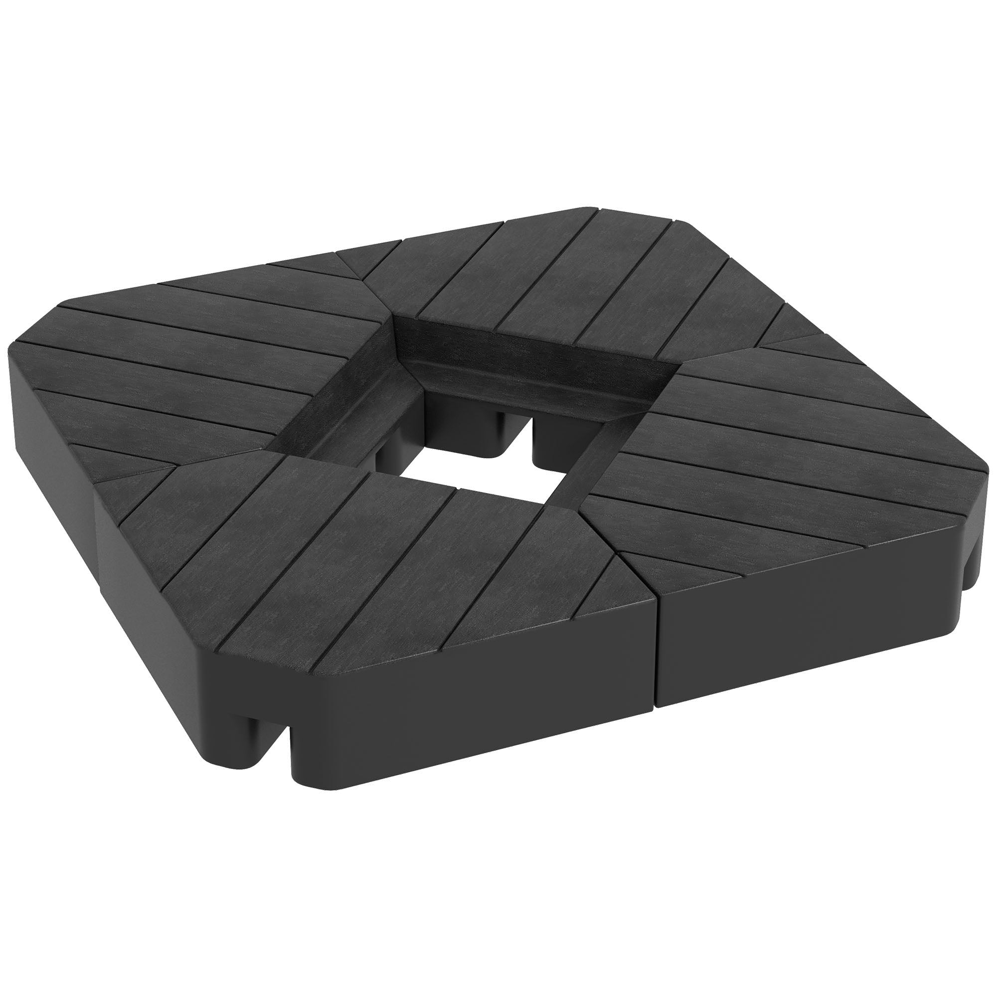 Outsunny Offset Umbrella Base Outdoor Umbrella Weights, 132 lb. Capacity Water or 176 lb. Capacity Sand, Black