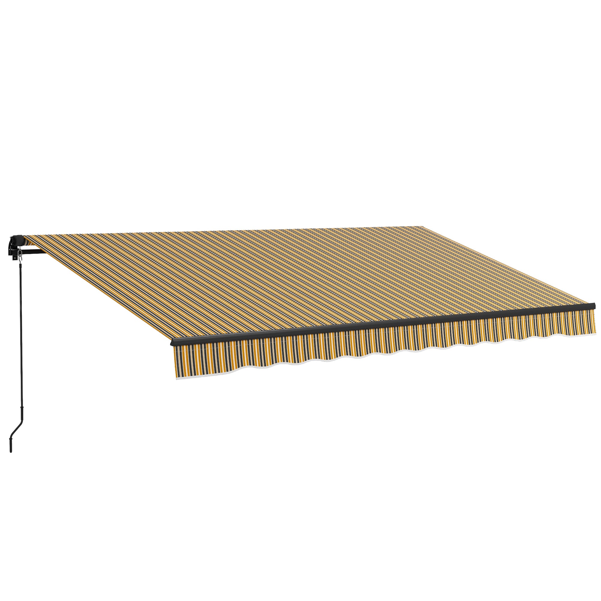 Outsunny 13' x 10' Retractable Awning, 280gsm UV Resistant Sunshade Shelter, for Deck, Balcony, Yard, Amber and Dark Grey