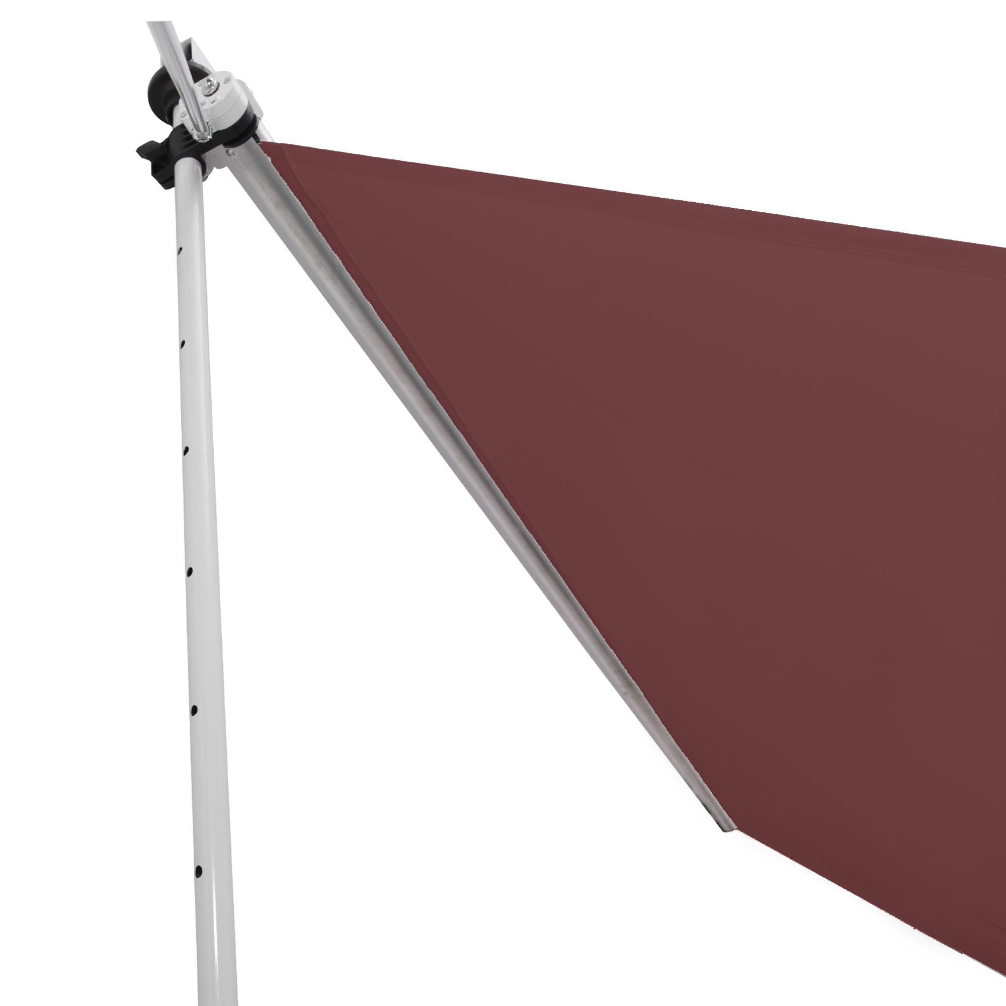 Outsunny 10x5ft Patio Sun Shade Canopy Manual Retractable Awning with 5.6-9.2ft Support Pole for Window, Door, Porch, Wine Red
