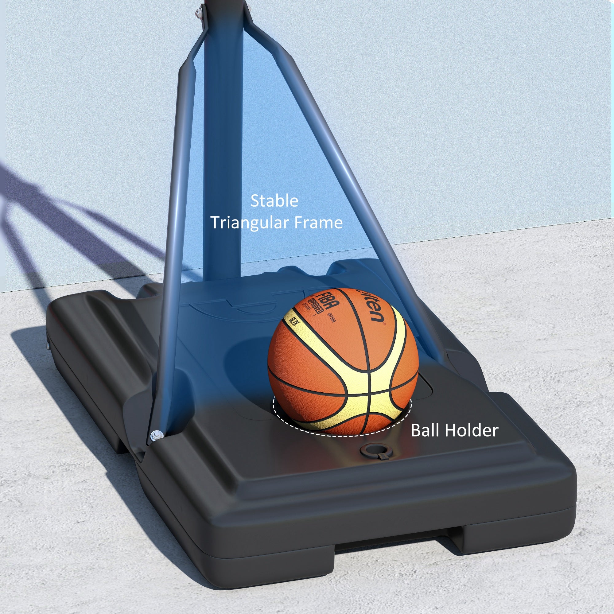 Soozier 7.7-10ft Portable Basketball Hoop, Basketball Goal with Free Weight, Wheels, 43" Backboard and Fillable Base