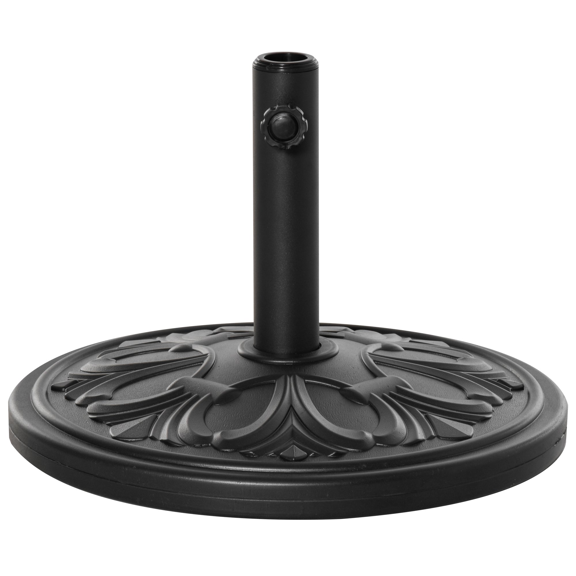 Outsunny 29lbs Umbrella Base Heavy Duty 19" Round Parasol Stand, HDPE and Cement, Black