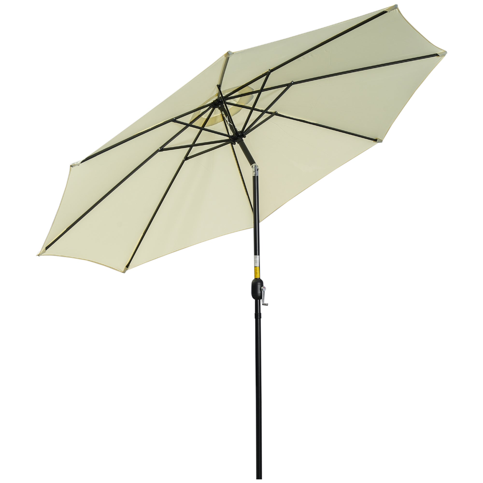 Outsunny 10' x 8' Round Market Umbrella, Patio Umbrella, Outdoor Parasol with Crank Handle, Tilt for Garden, Bench, Lawn, Beige