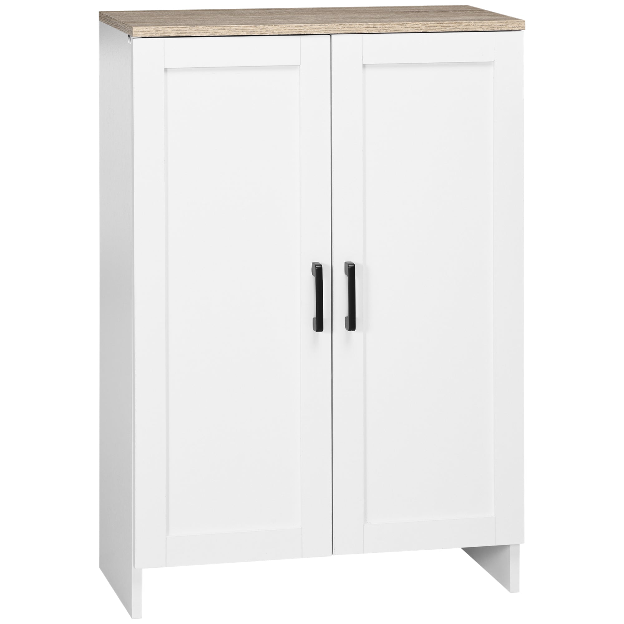 HOMCOM Modern Storage Cabinet with Doors and Adjustable Shelf for Kitchen, Living room, 23.6" x 11.8" x 35.4", White