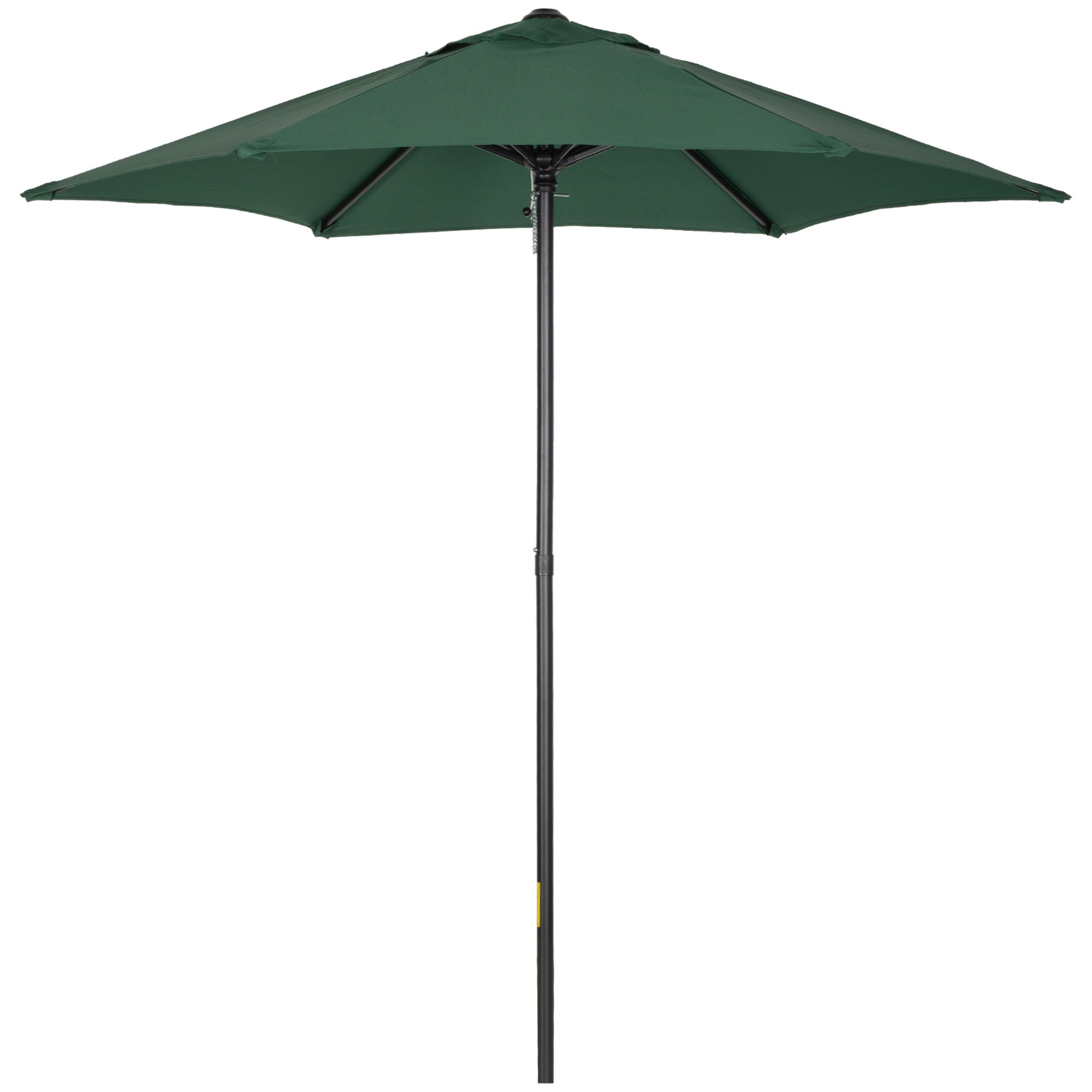 Outsunny 6.6FT Patio Umbrella, Outdoor Parasol with 6 Solid Ribs, Green