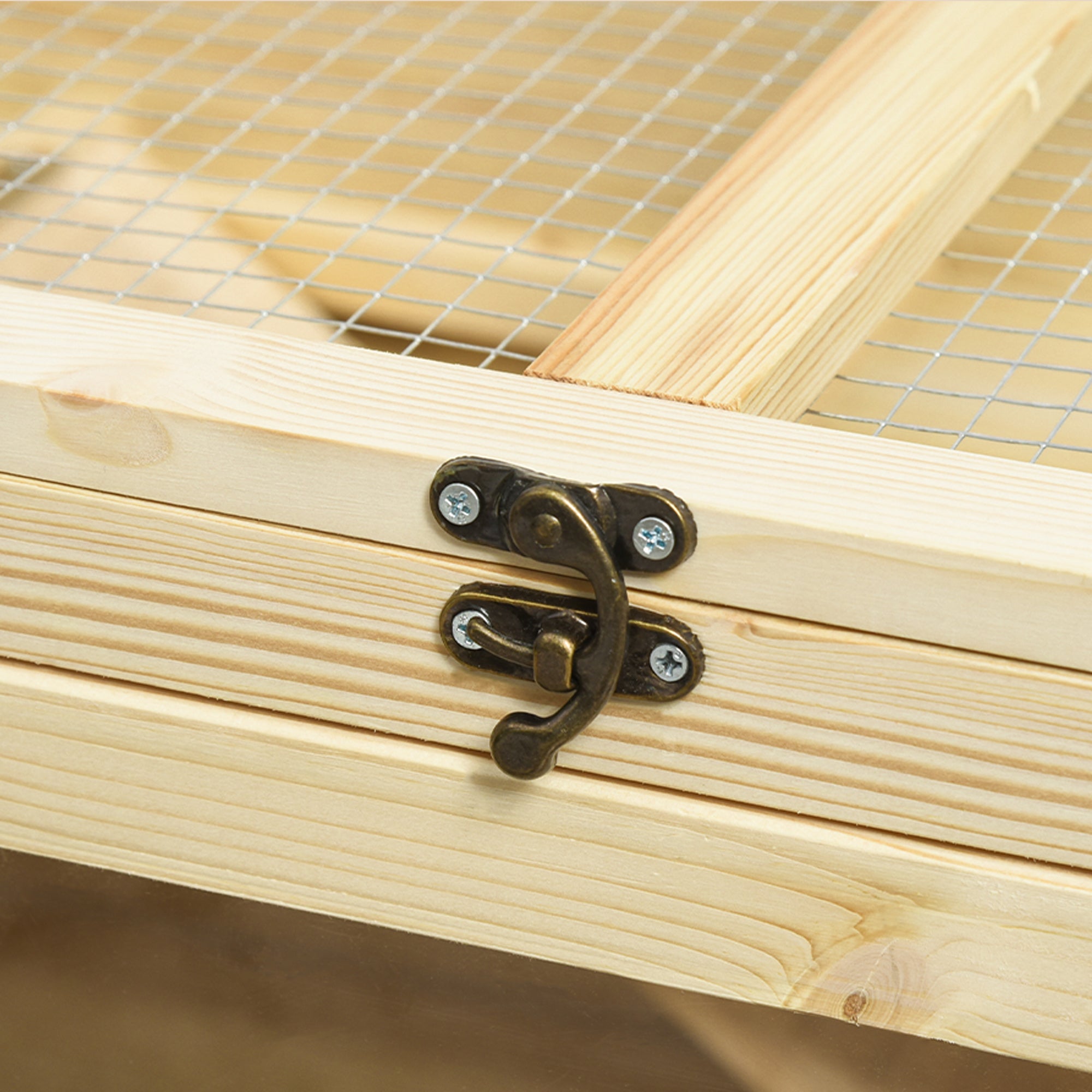 PawHut Wooden Hamster Cage, 3 Tier Rat Cage with Openable Roof, Run, Ladders, Run, Ladders, Wheels, Tray, Natural Wood