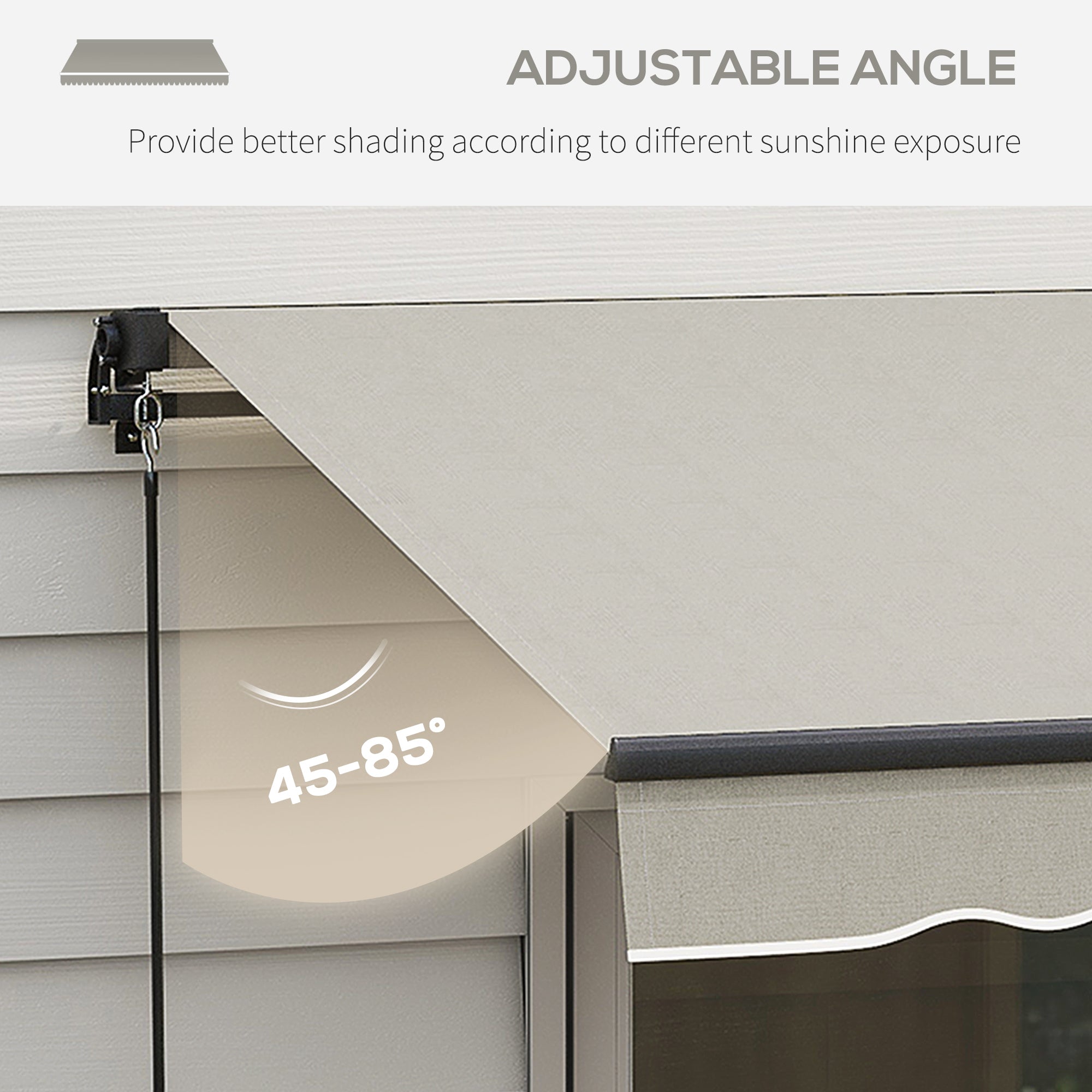 Outsunny 15' x 10' Retractable Awning, 280gsm UV Resistant Sunshade Shelter, for Deck, Balcony, Yard, Light Grey
