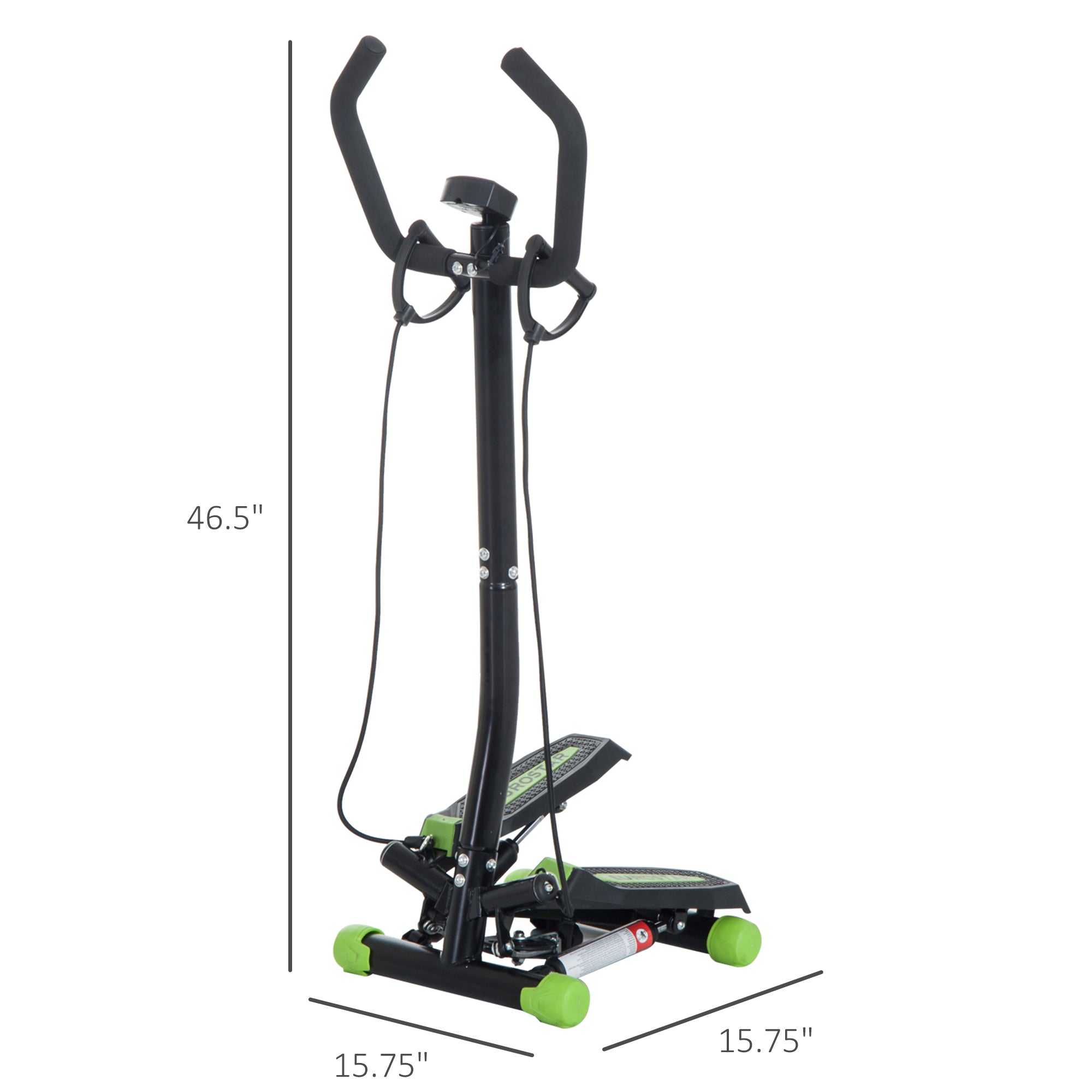 Soozier Adjustable Twist Stepper w/ LCD Monitor and Resistance Bands, Stair Stepper Aerobic Body Workout Fitness Machine for Home Gym
