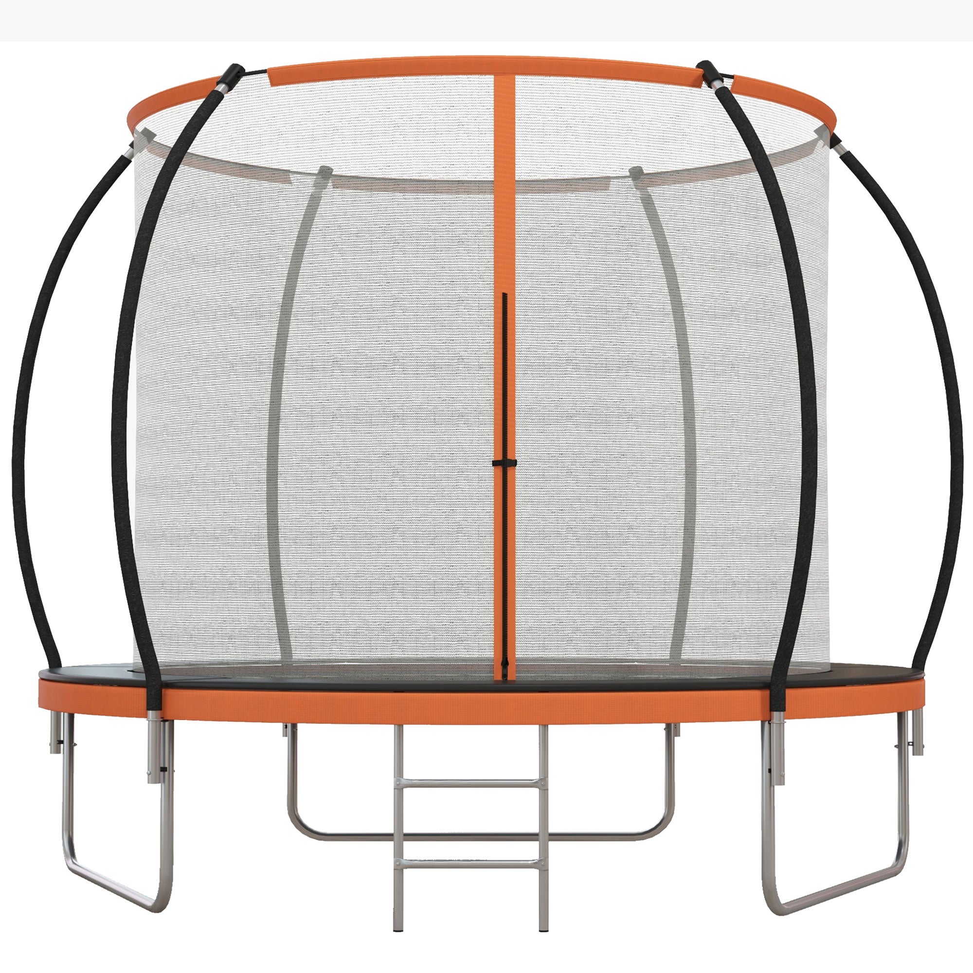 Soozier 8ft Outdoor Trampoline with Enclosure Net and Ladder, Backyard Fitness Trampoline for Teens and Adults