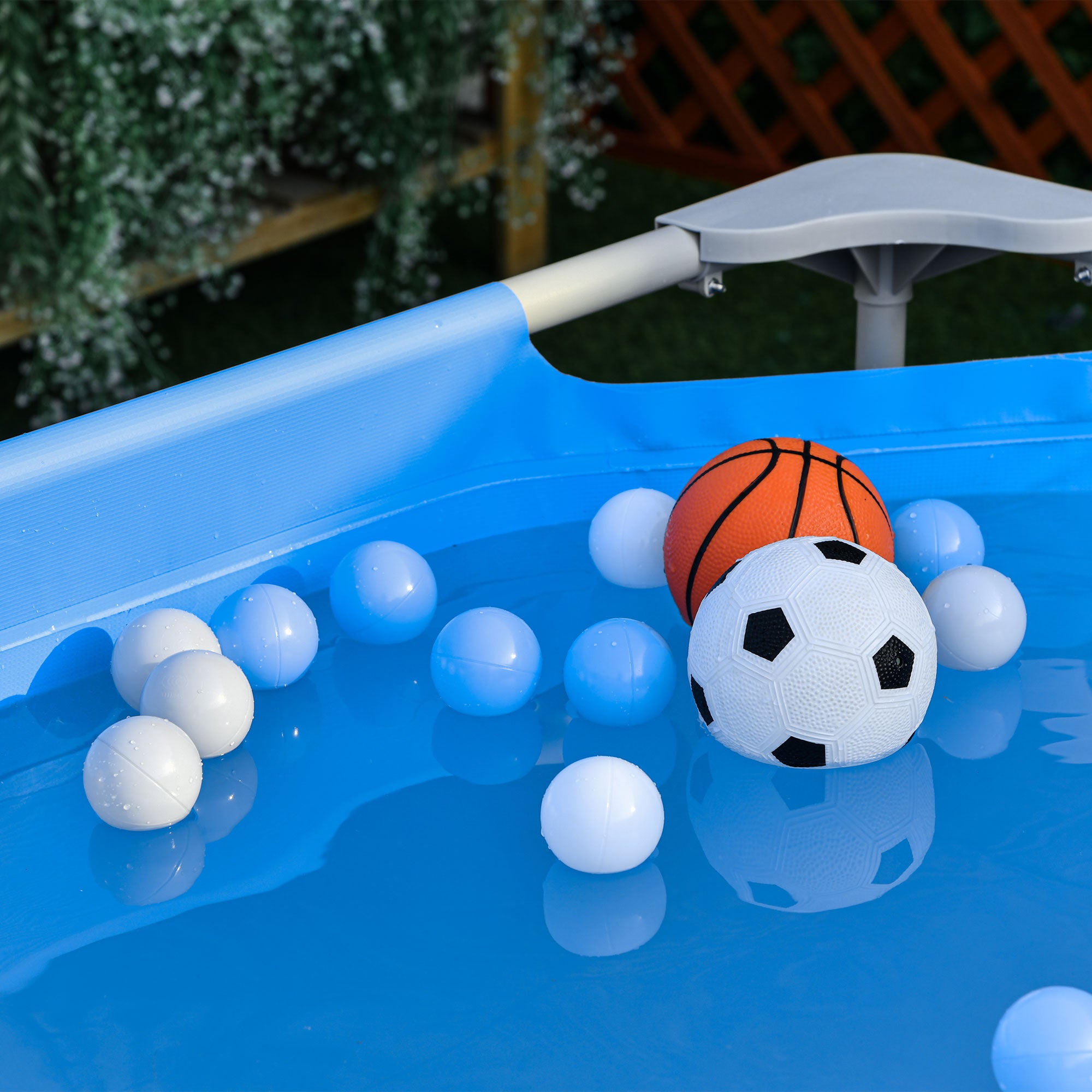 Outsunny 8.3ft x 5ft x 26in Frame Above Ground Swimming Pool Set with Filter Pump Filter Cartridge Reinforced Sidewalls Blue
