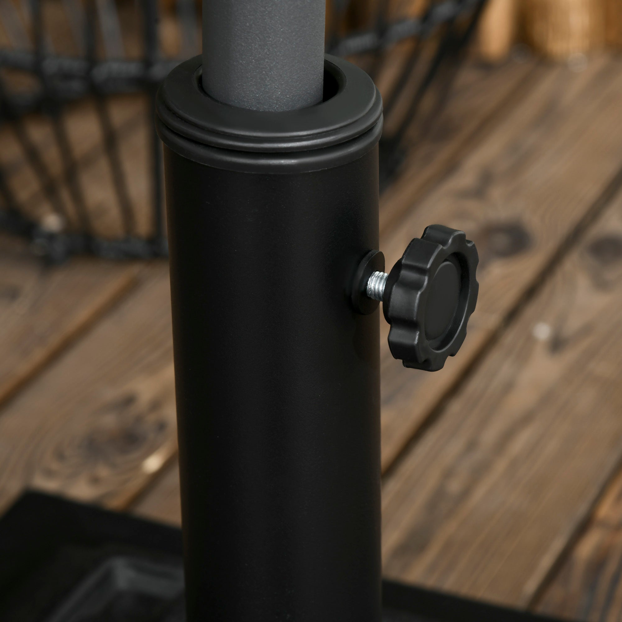Outsunny 26 lb Heavy Duty Patio Umbrella Base, Square Resin Market Umbrella Stand for Outdoor, Garden, Backyard, Black