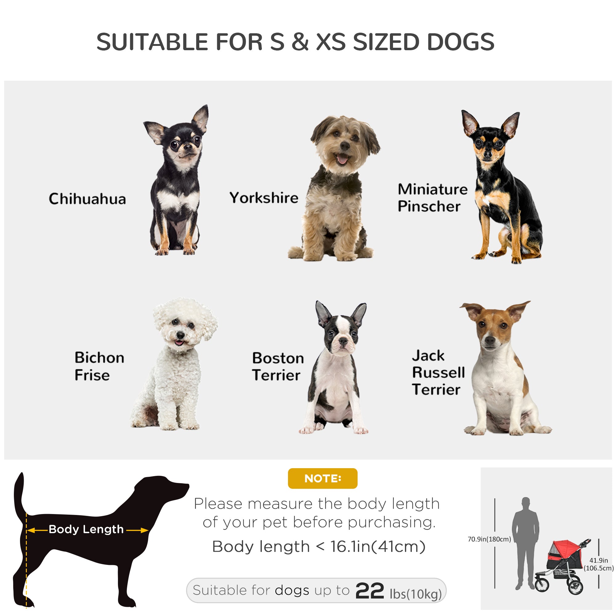 PawHut Luxury Pet Stroller Lightweight Dog Cat Travel Carriage with 3-Rubber Wheels, One-click Folding Design, Adjustable Canopy, Zippered Mesh Window Door, Red