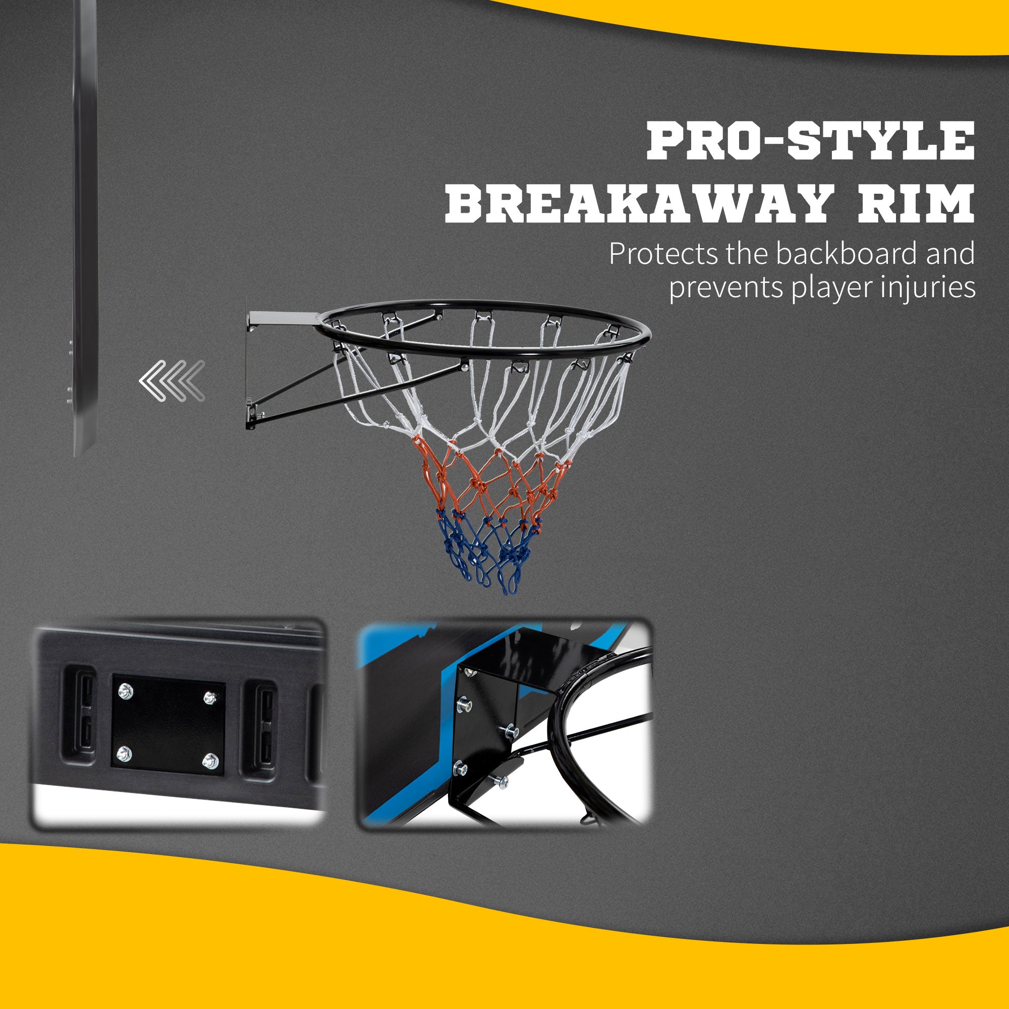 Soozier Wall Mounted Basketball Hoop, 43" x 28" Backboard, Mini Basketball Hoop, Over the Door Basketball Hoop with for Kids and Adults, Outdoors and Indoors Use