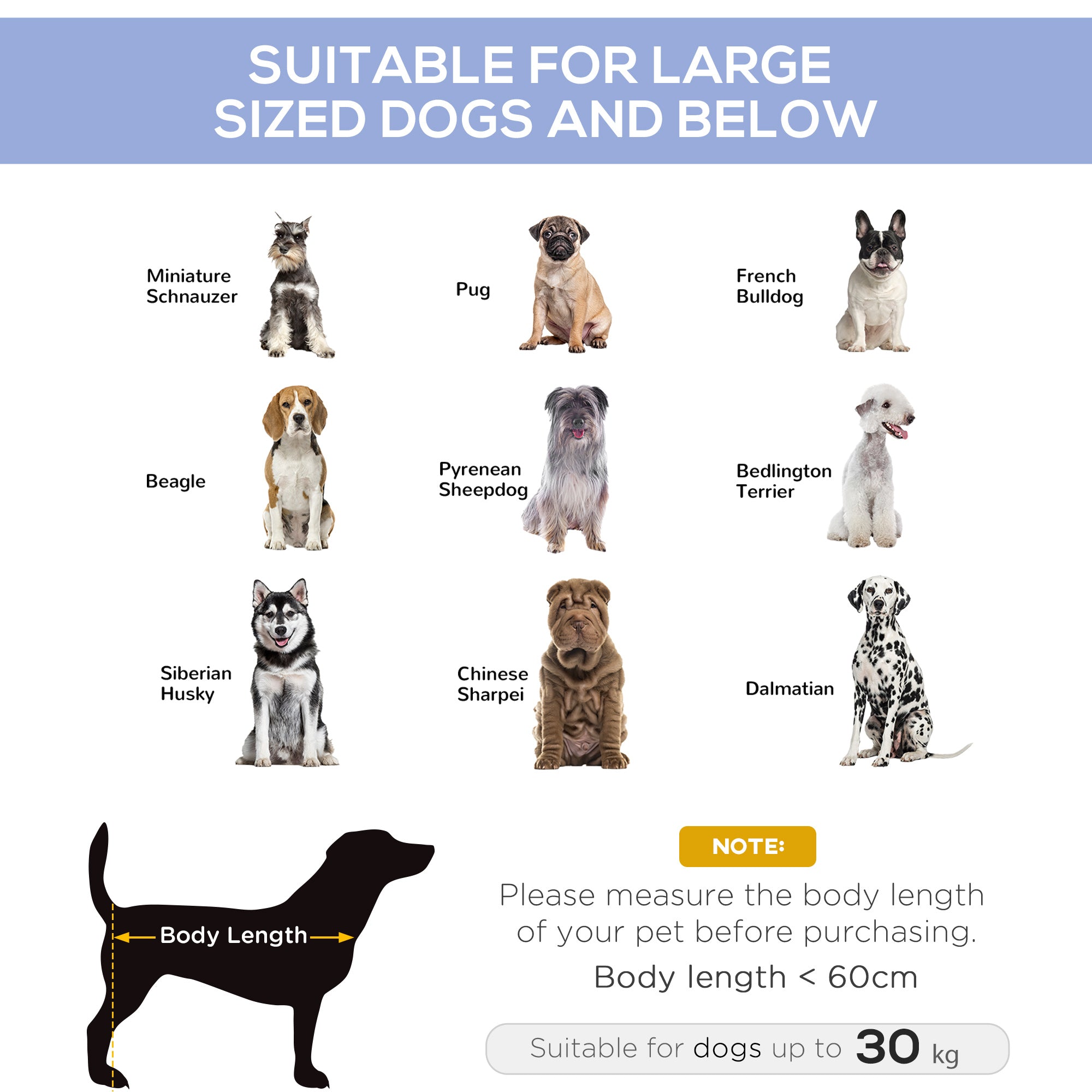 PawHut Elevated Dog Bed, Raised Dog Cot for XL Sized Dogs, Indoor & Outdoor, 36" x 30" x 7", Blue